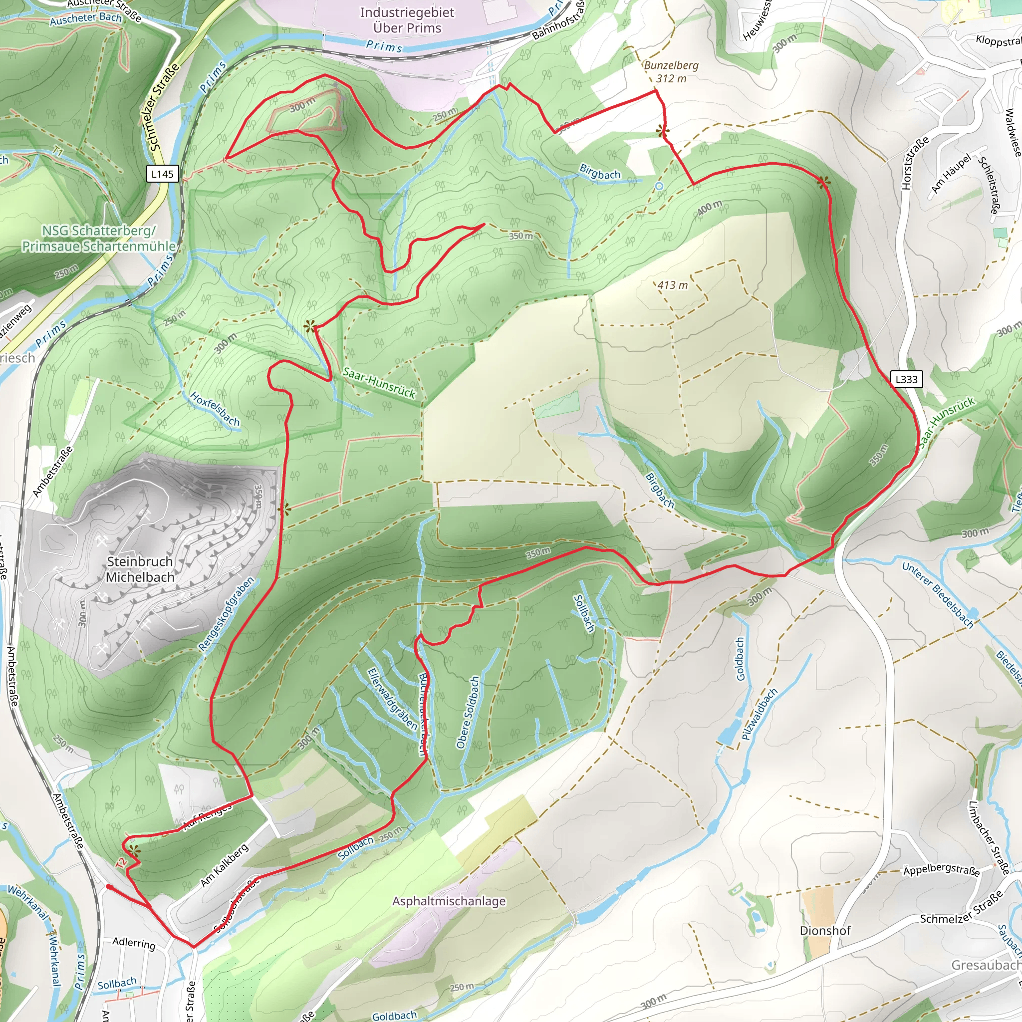 Kohlemeiler, Die Berg and Hoxfels Loop mobile static map