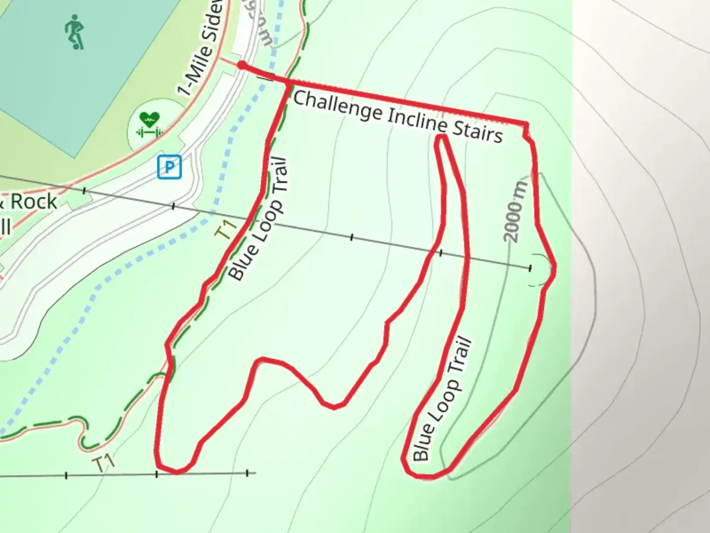 An image depicting the trail Blue Loop Trail and its surrounding area.