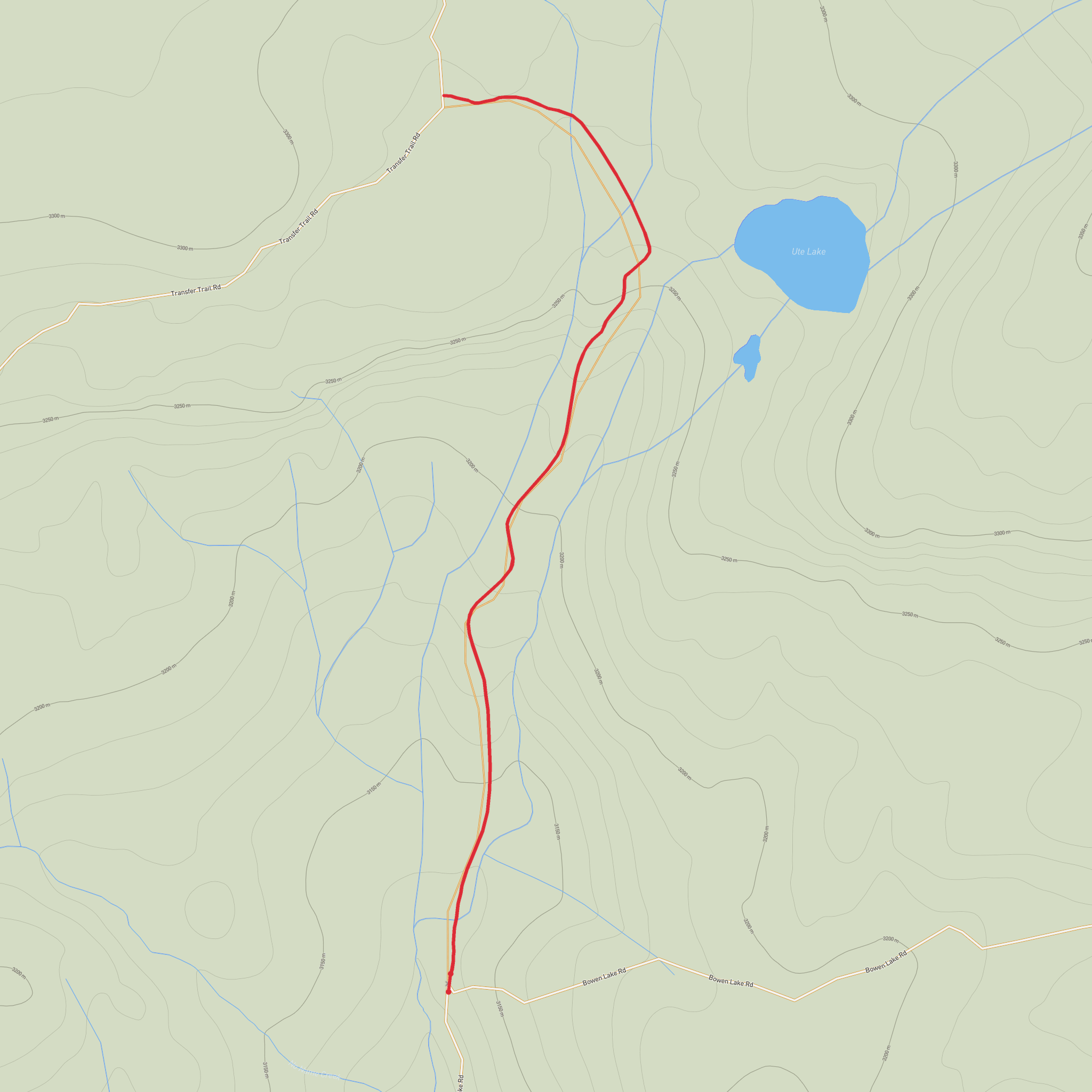 Ute Lake Trail mobile static map
