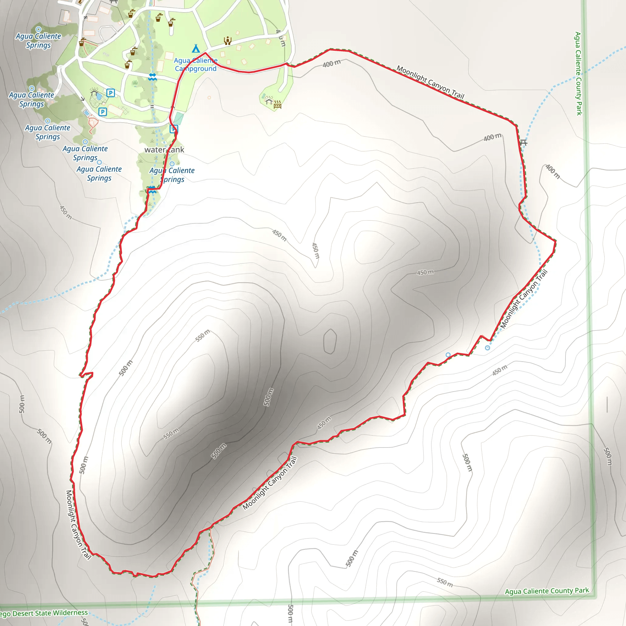 Moonlight Canyon Trail Loop mobile static map