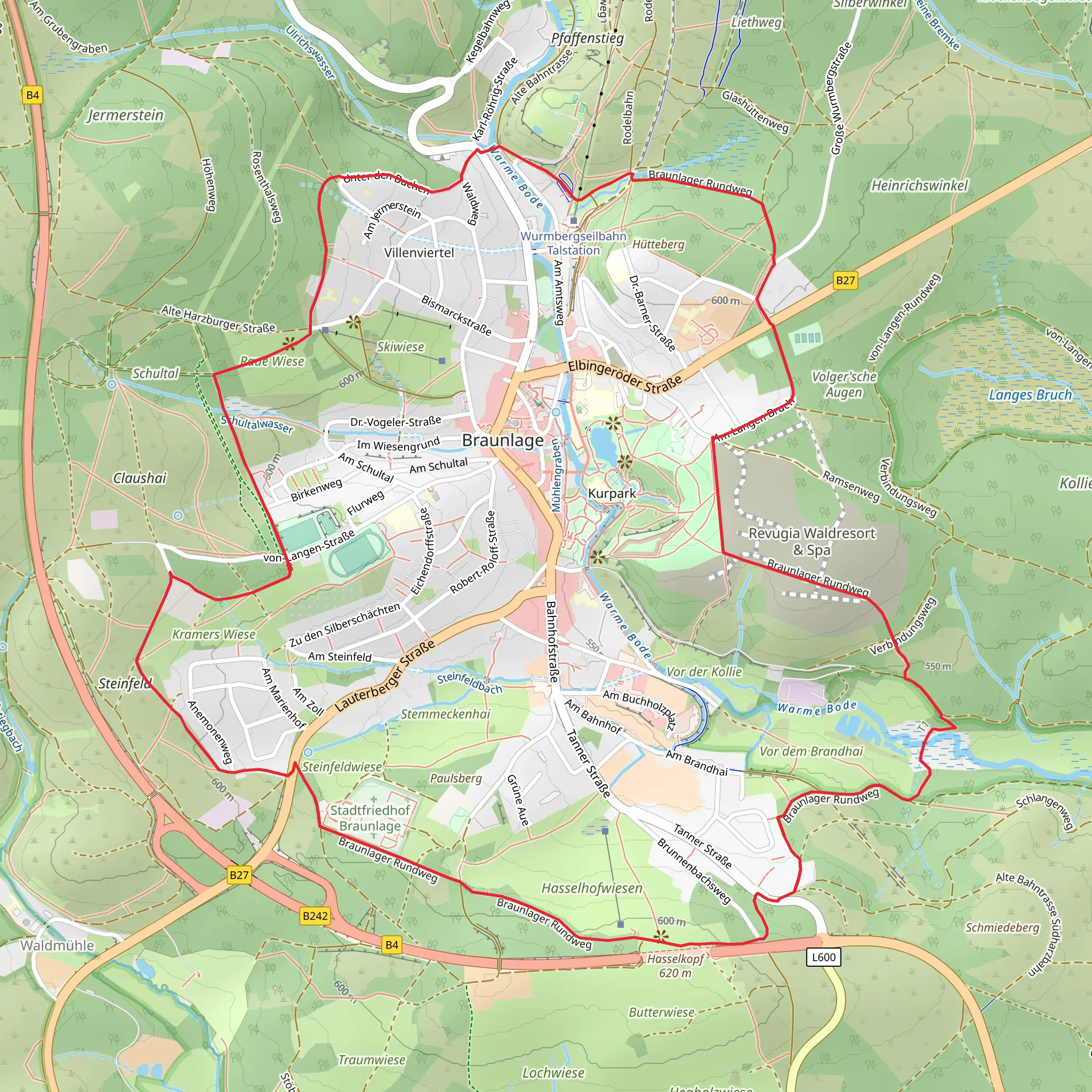 Braunlager Rundweg mobile static map