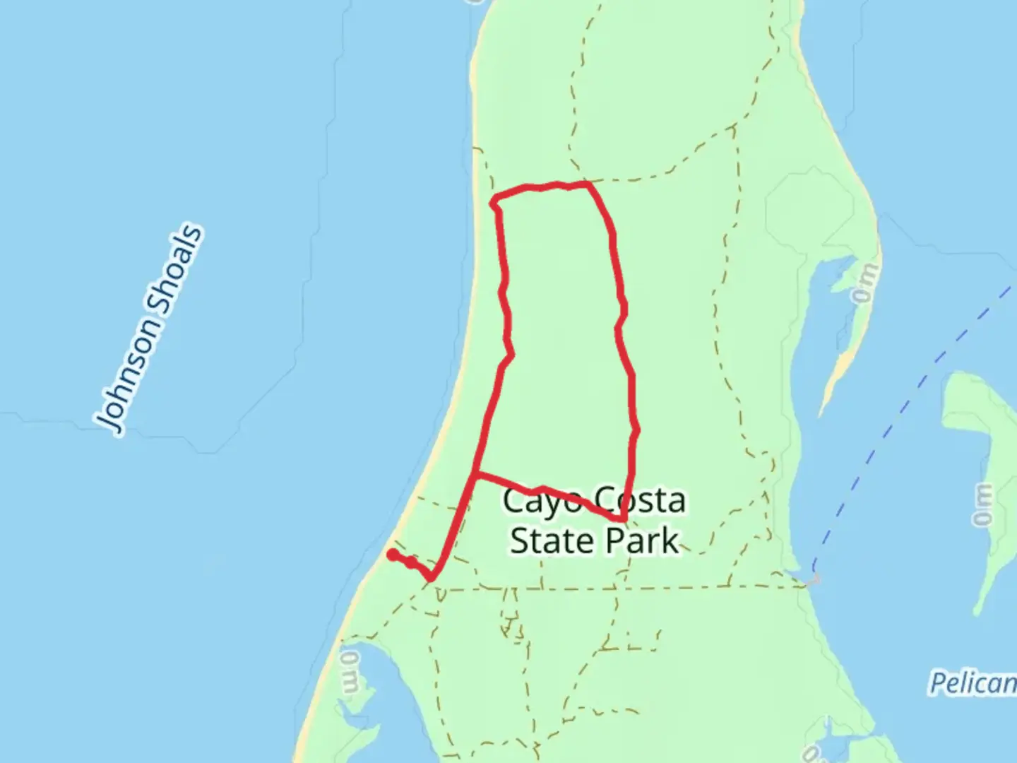 An image depicting the trail Cayo Costa State Park Loop and its surrounding area.