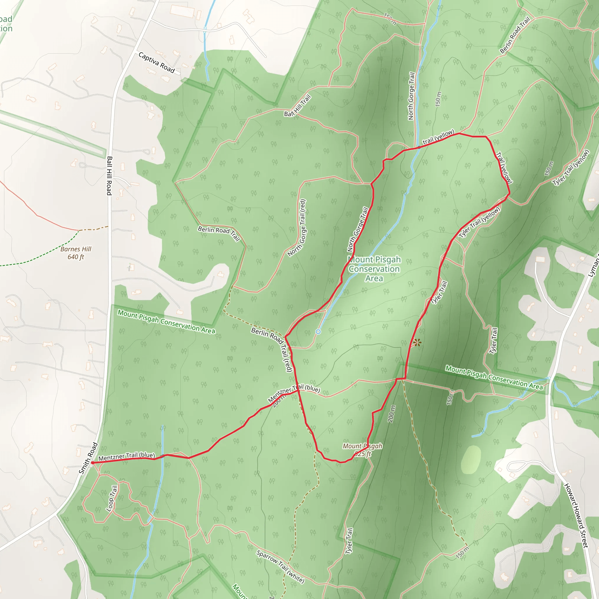 Mount Pisgah Loop via Mentzner Trail mobile static map