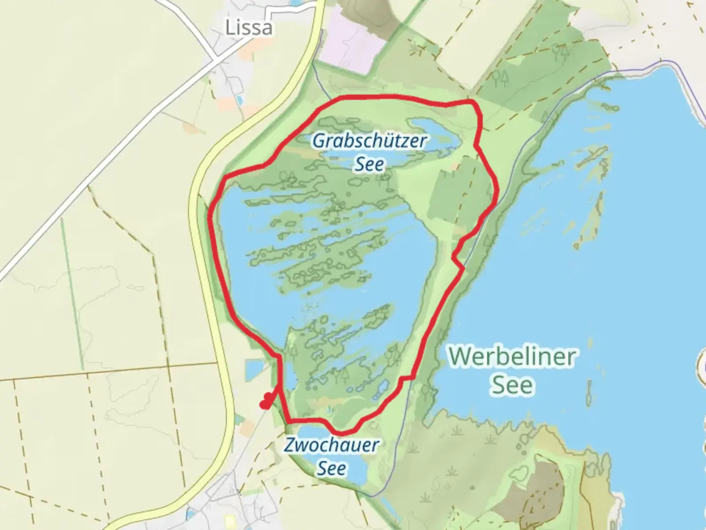 An image depicting the trail Grabschutzer Naturlehrpfad Loop and its surrounding area.
