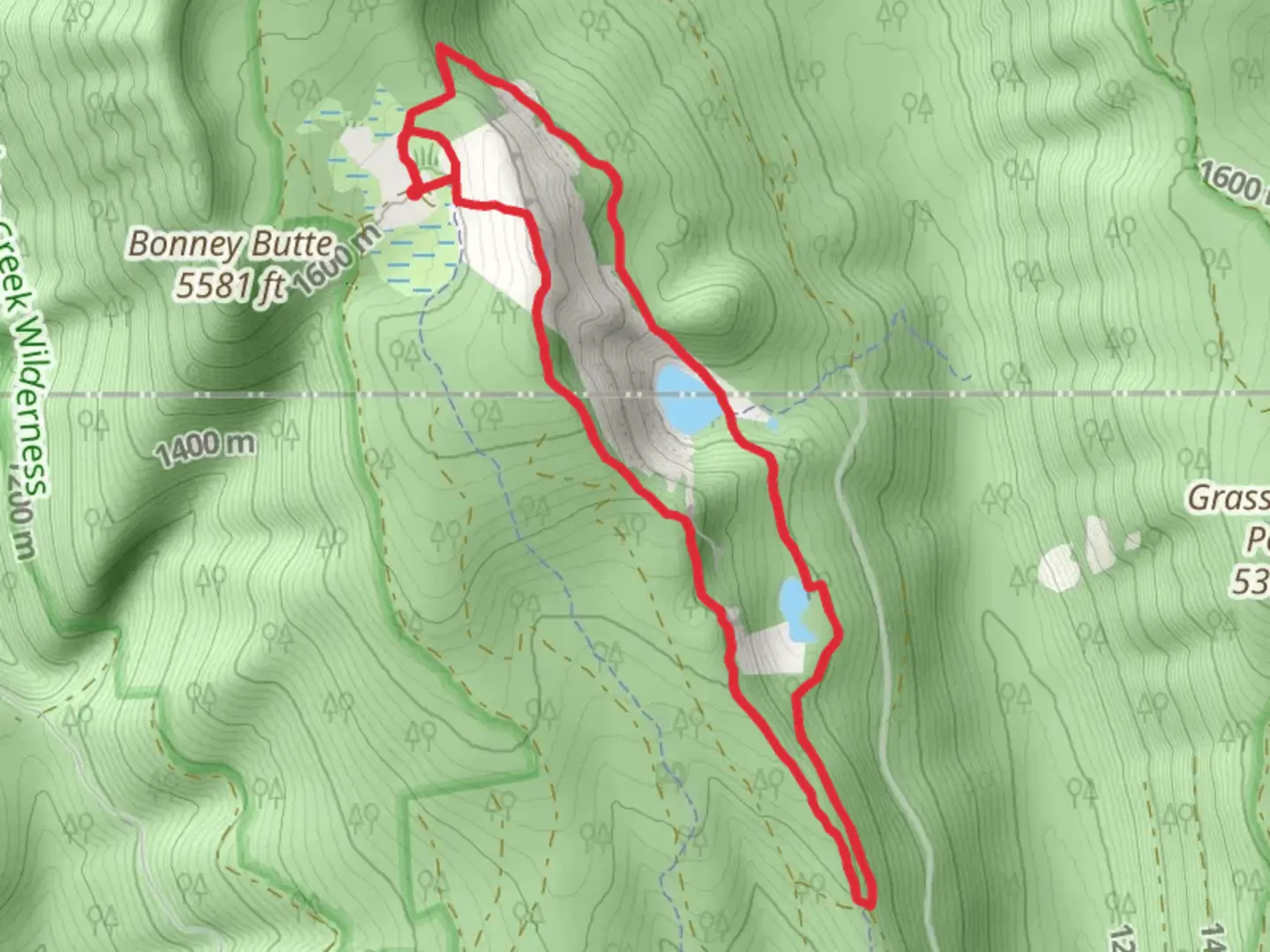 An image depicting the trail Boulder Lake and Little Boulder Lake Loop and its surrounding area.