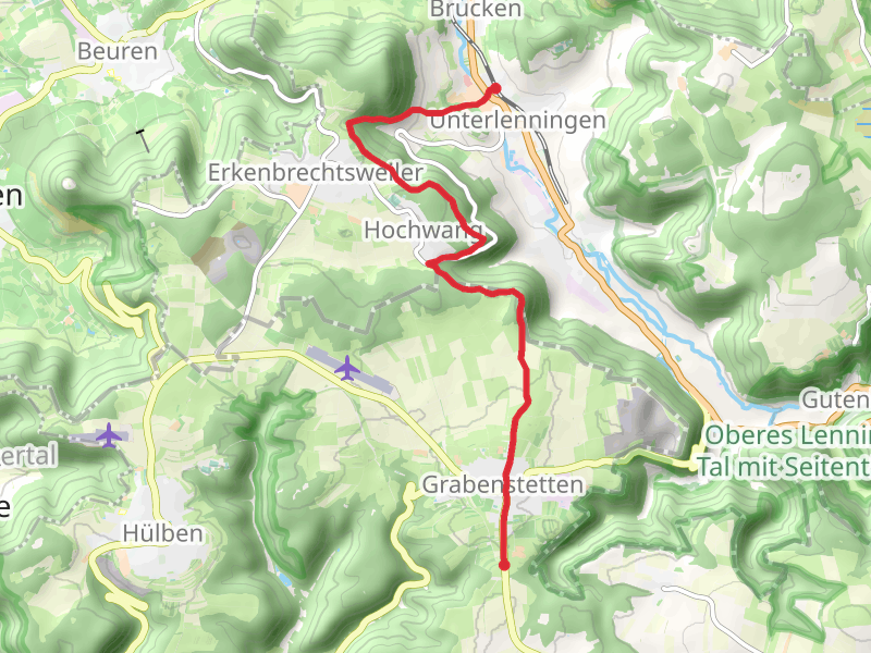 Unterlenningen to Heidengraben via Eibereschweg