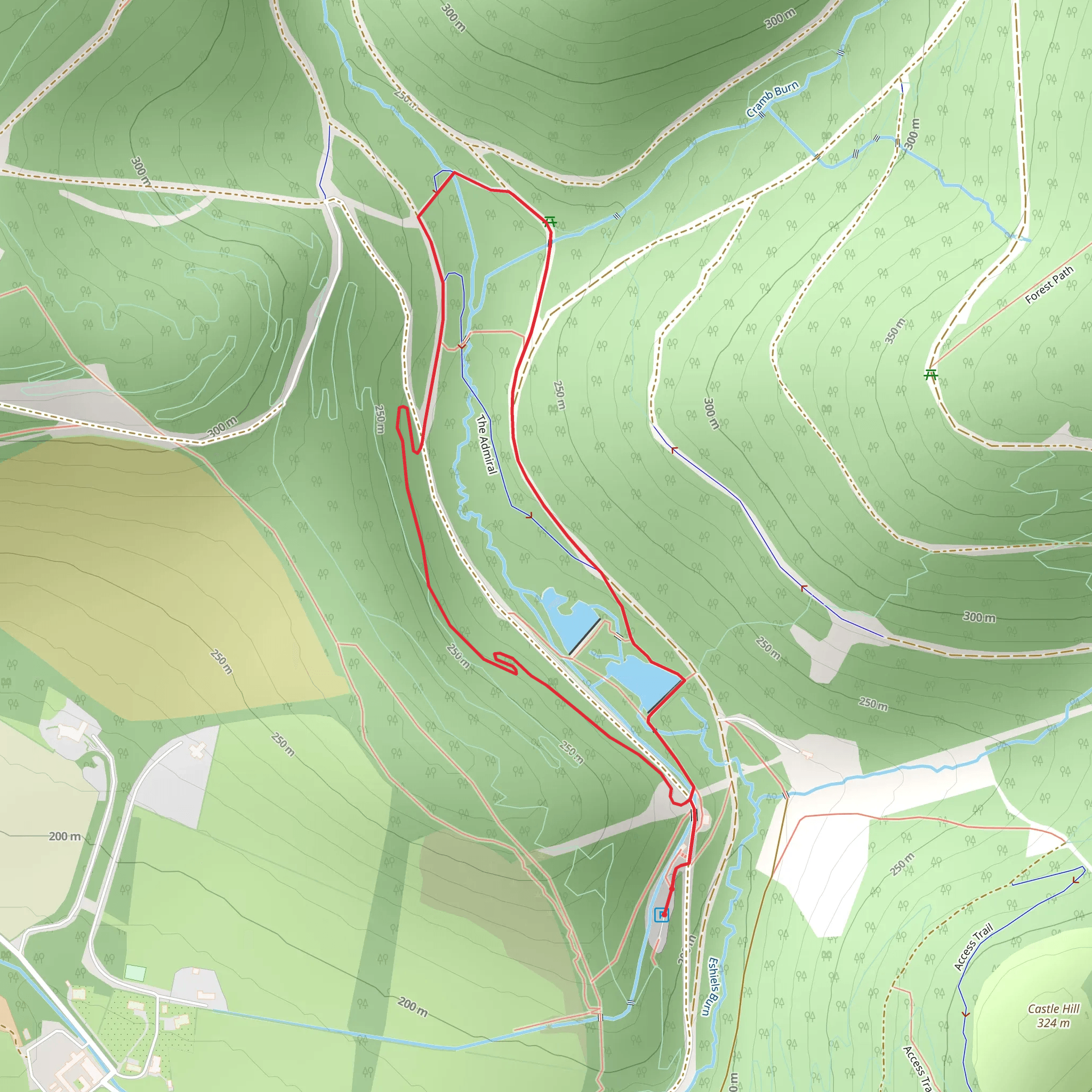Glentress Burn Loop Trail mobile static map