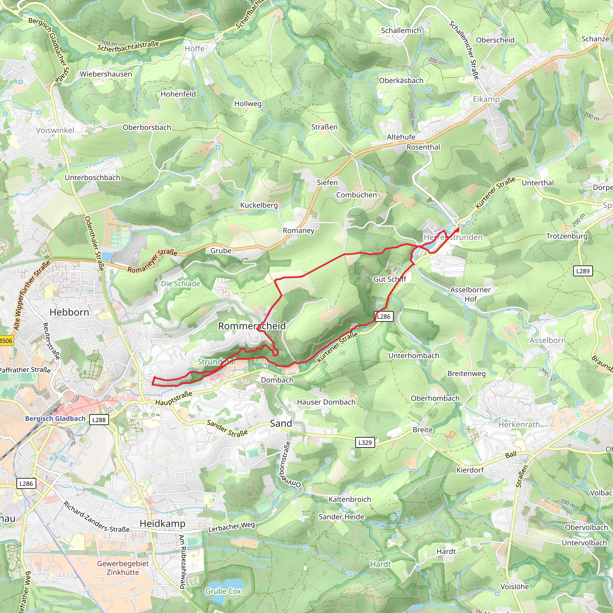 Herrenstrunder Teich via Herrenstrunden Rundweg and Geopfad Berg mobile static map