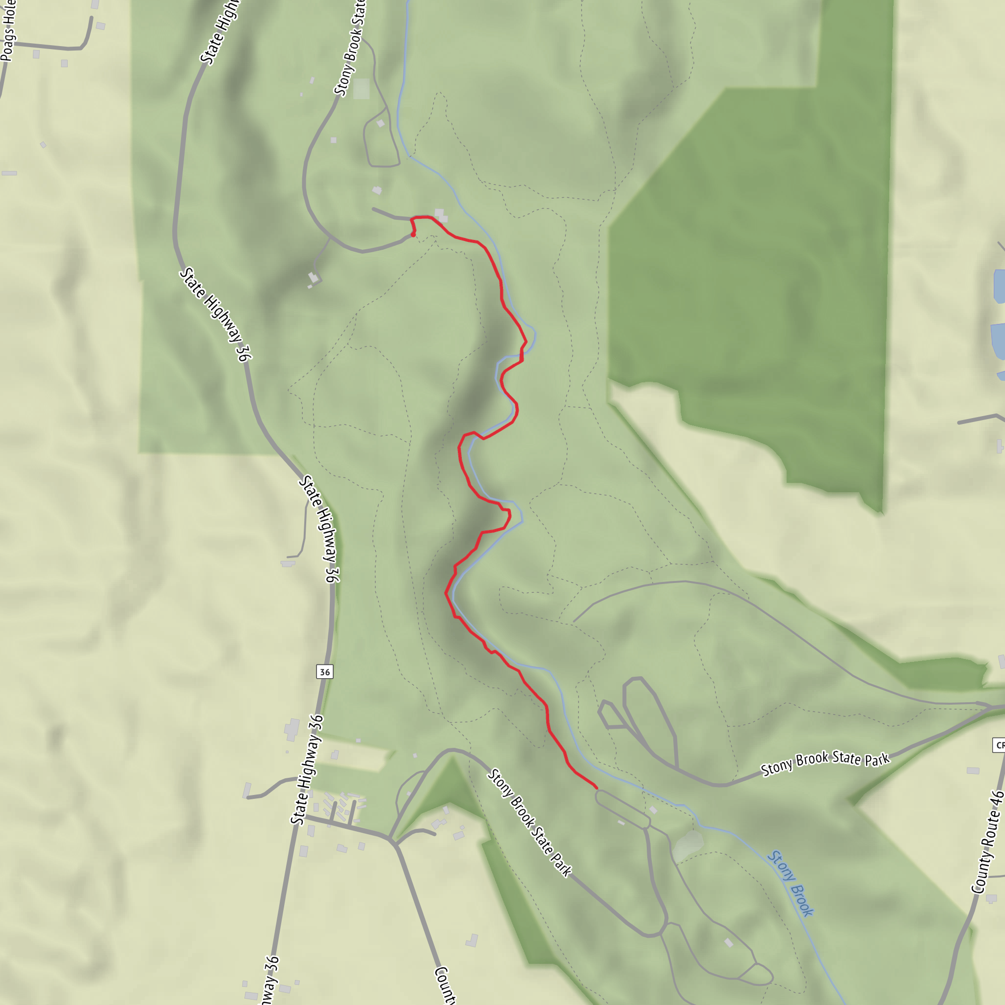 Stony Brook State Park Falls mobile static map