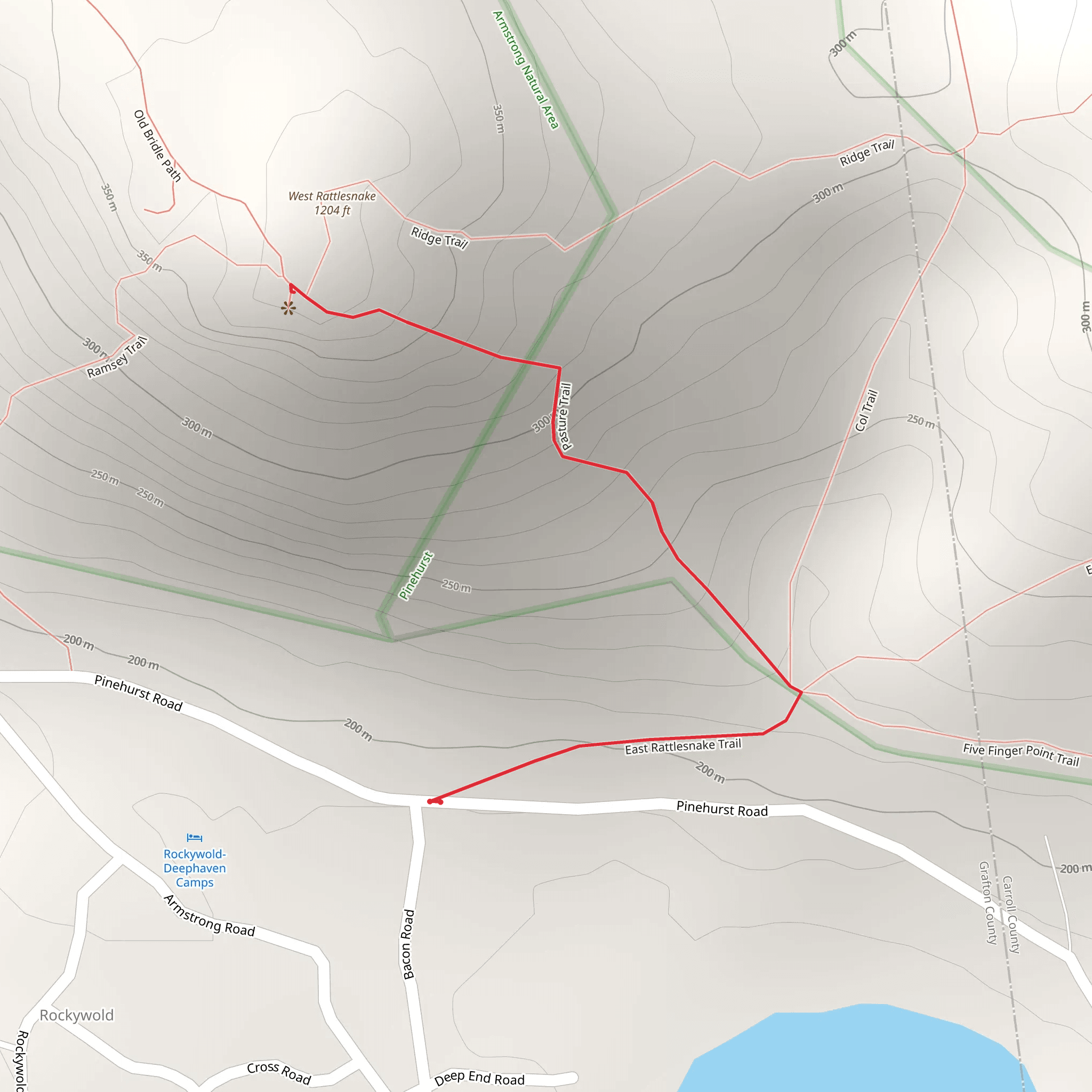 Pasture Trail Out and Back mobile static map