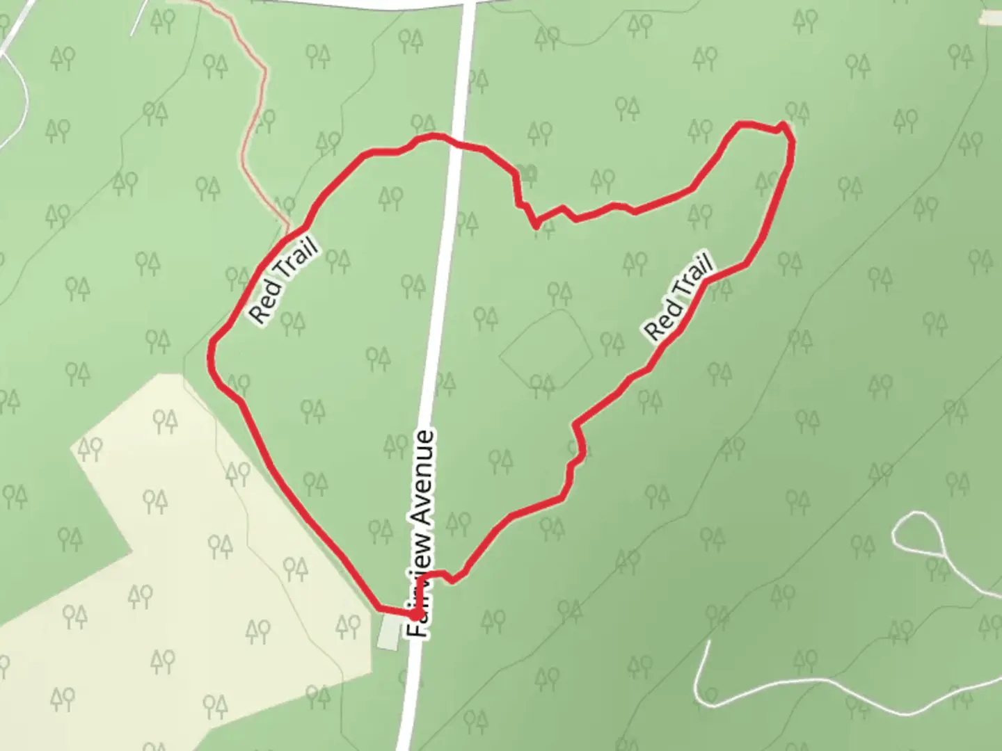 An image depicting the trail Fairview Avenue Loop and its surrounding area.