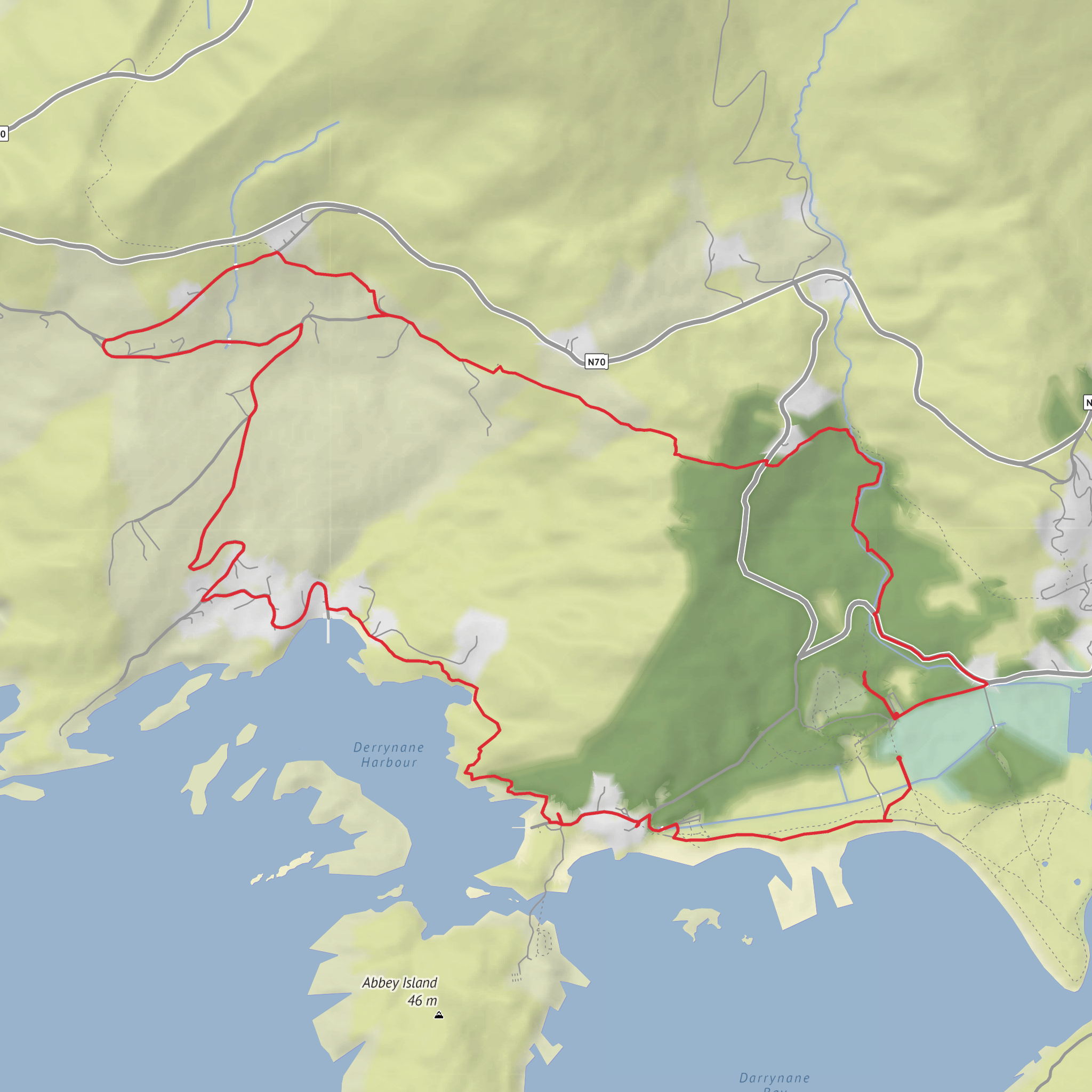 Hike from Derrynane via Darrnane Harb mobile static map