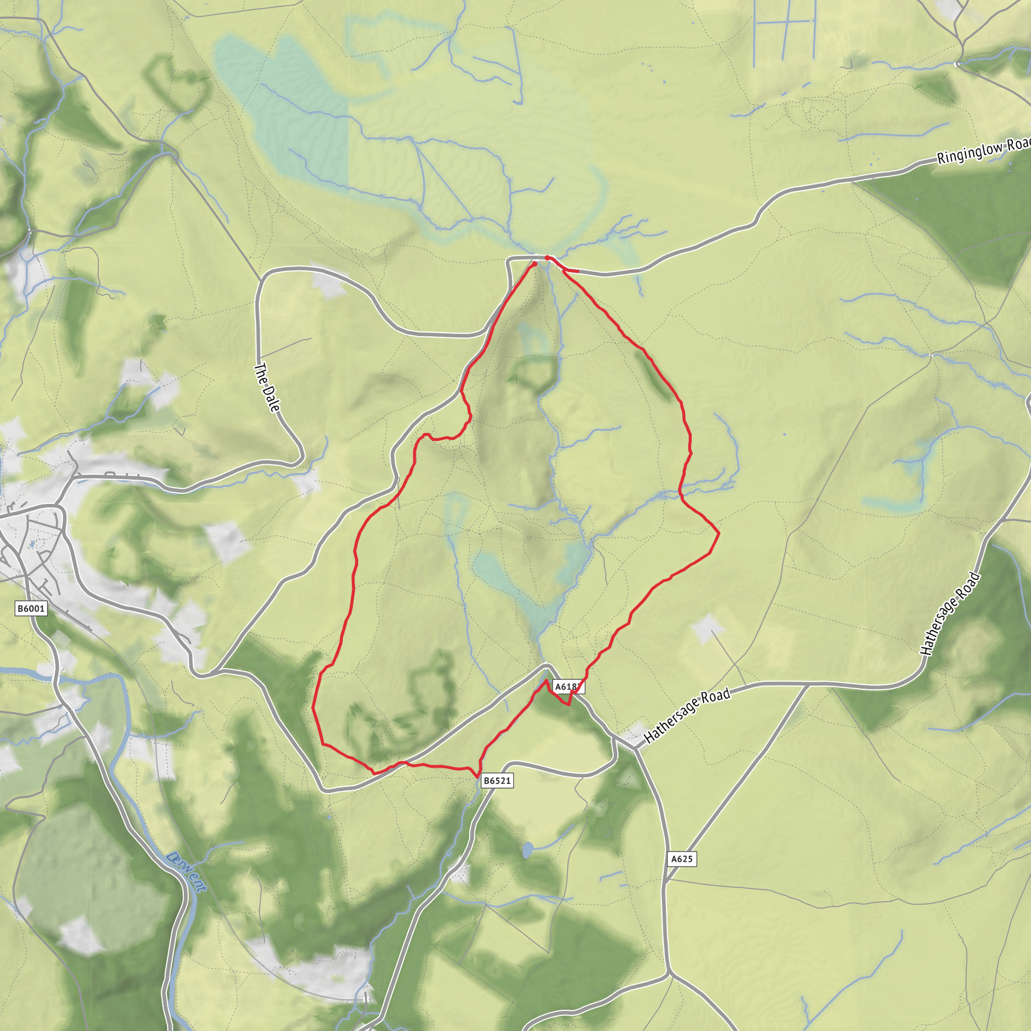 Burbage Edge Loop mobile static map