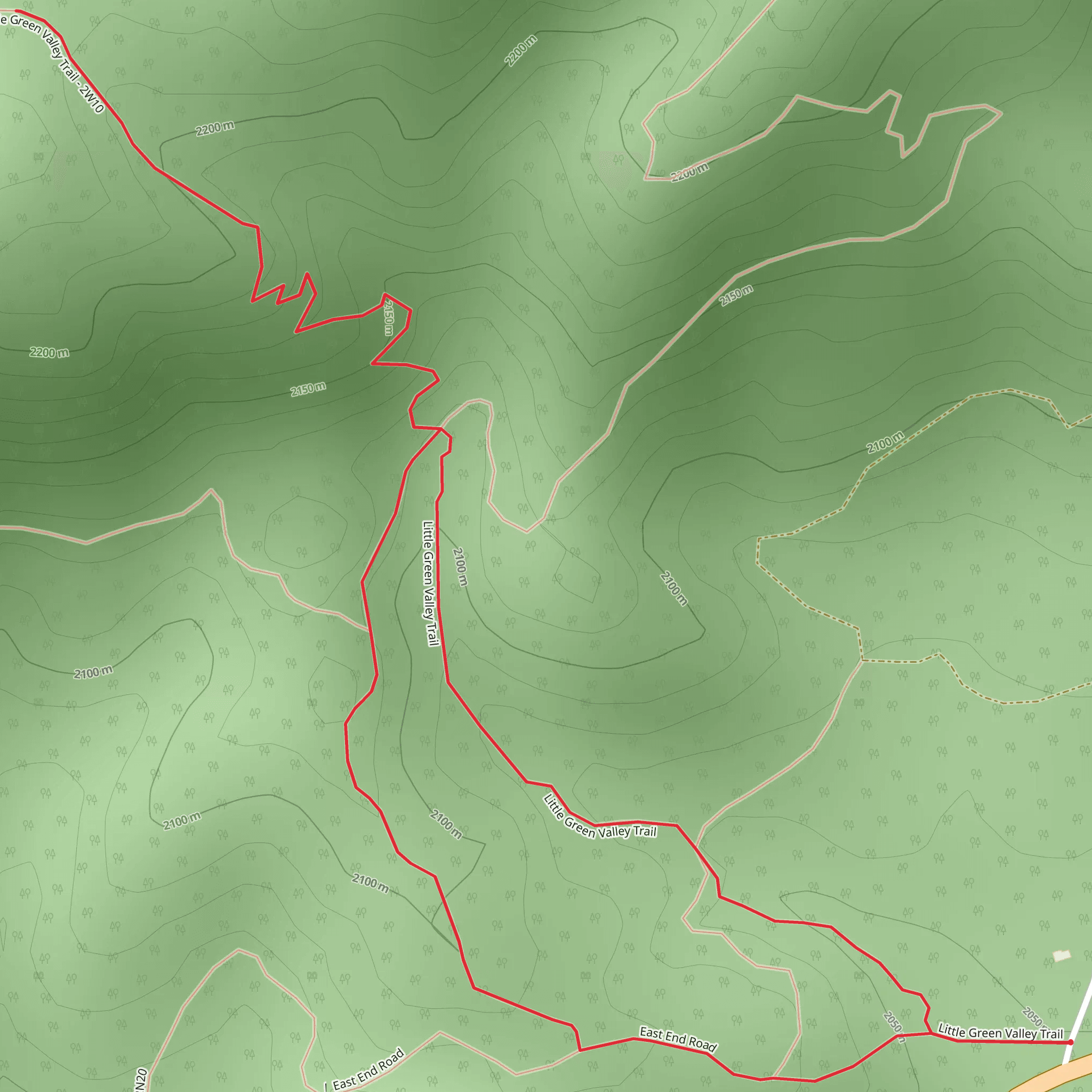 Little Green Valley Loop Trail mobile static map