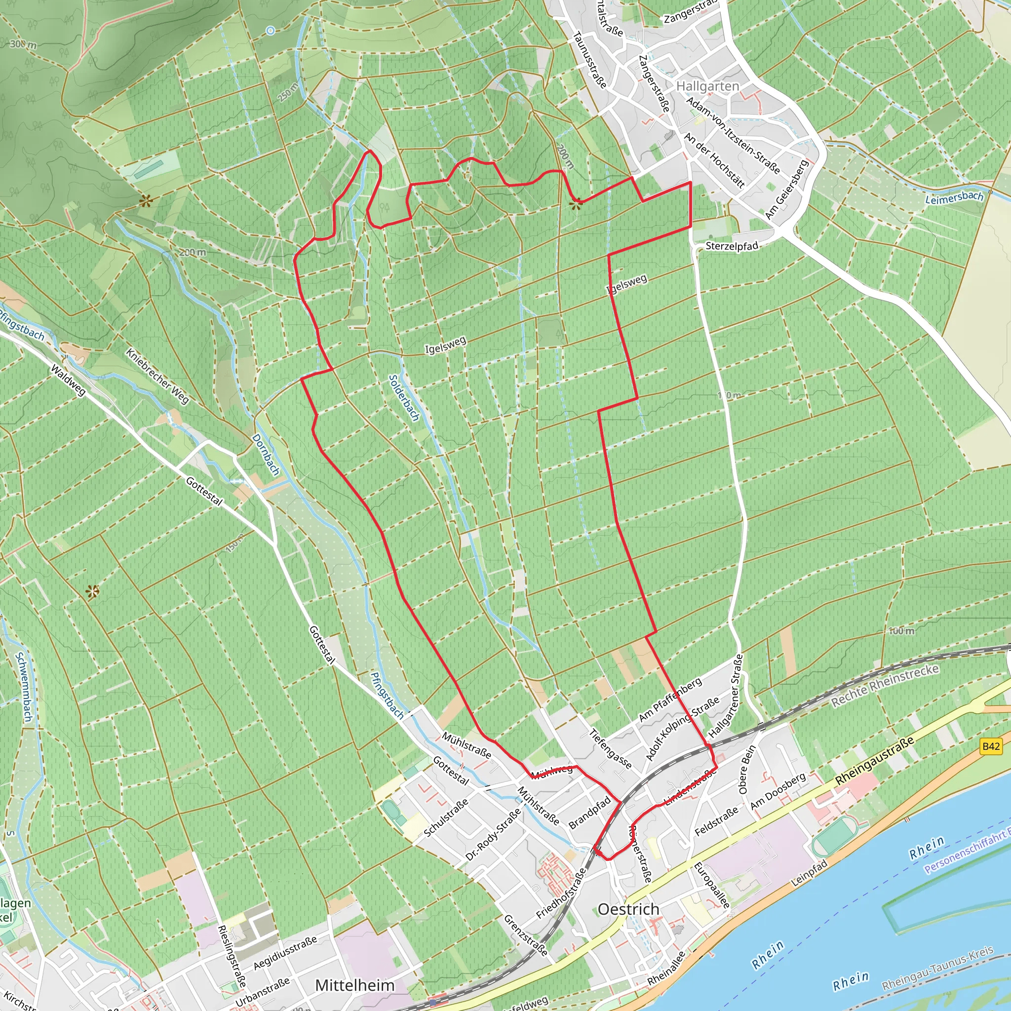 Rheingausport Tour Piffche and Gipfelbuch mobile static map