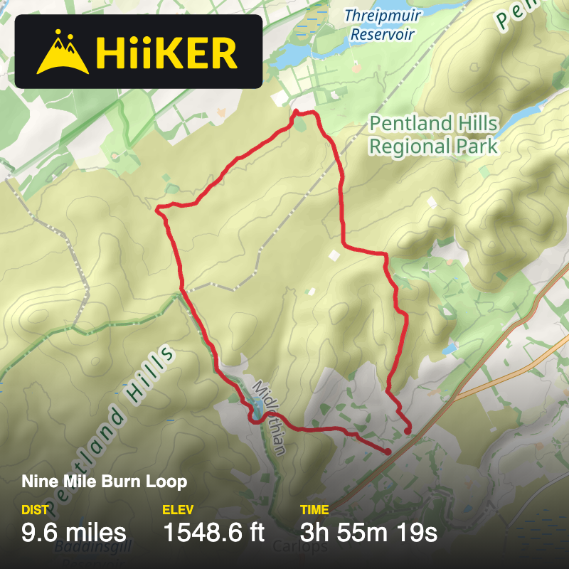 A map preview of the recording Nine Mile  Burn Loop.