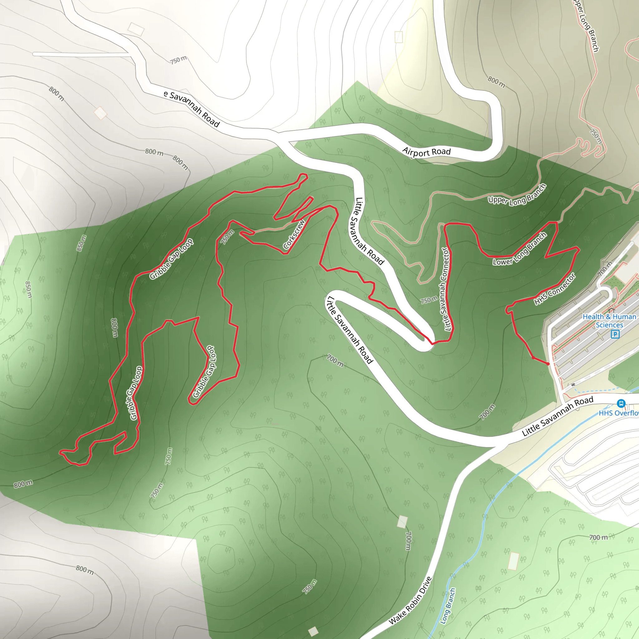 Little Savannah and Gribble Gap Loop mobile static map