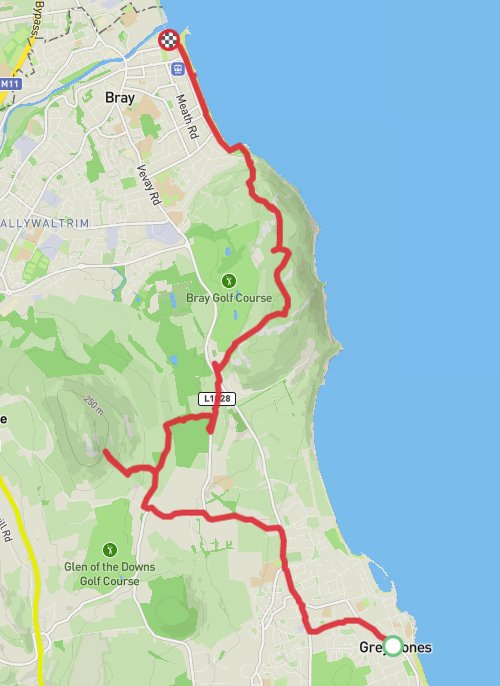 A map preview of the recording Sugarloaf Bray Head Hike.