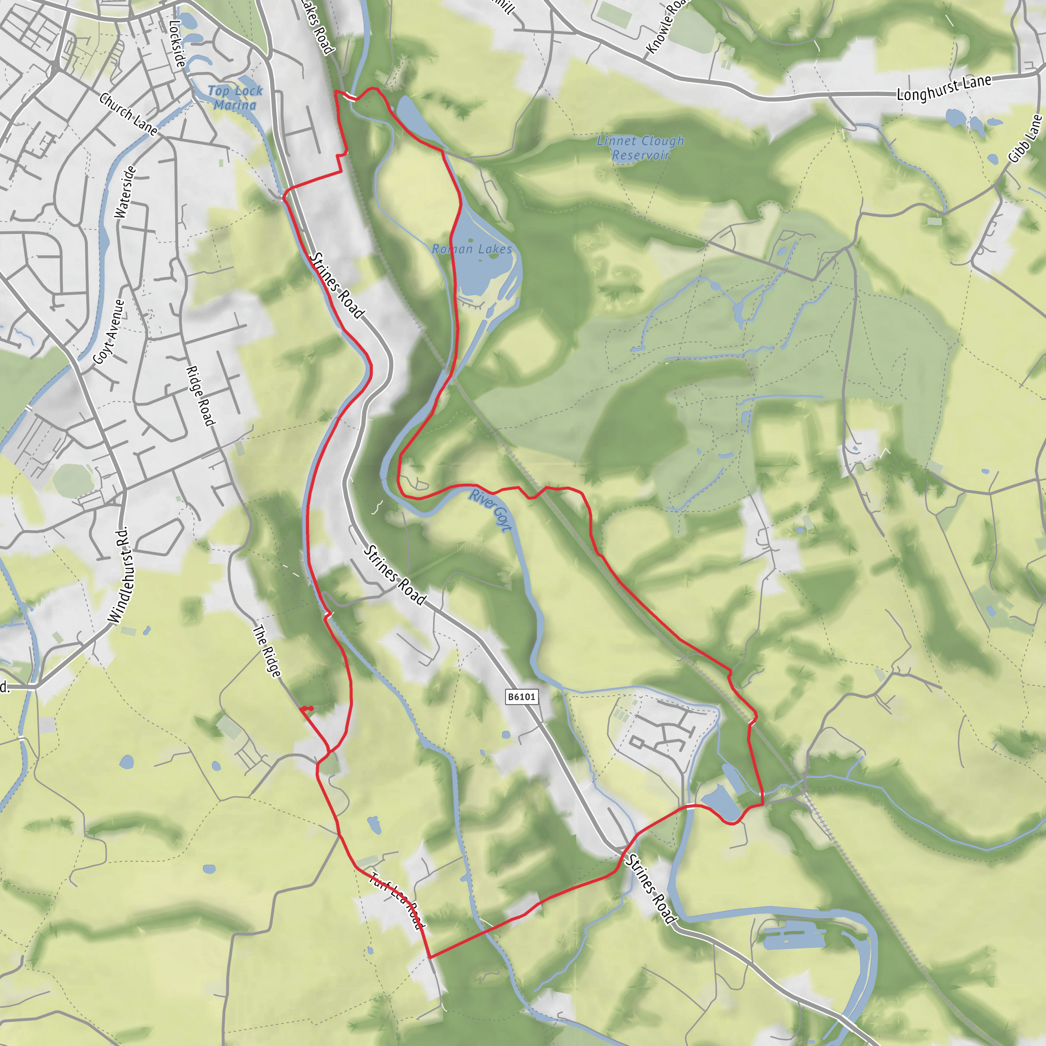 Mellor to Strines Loop Walk mobile static map