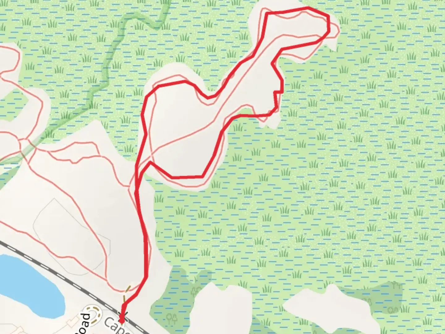 An image depicting the trail Old County Way North Loop and its surrounding area.