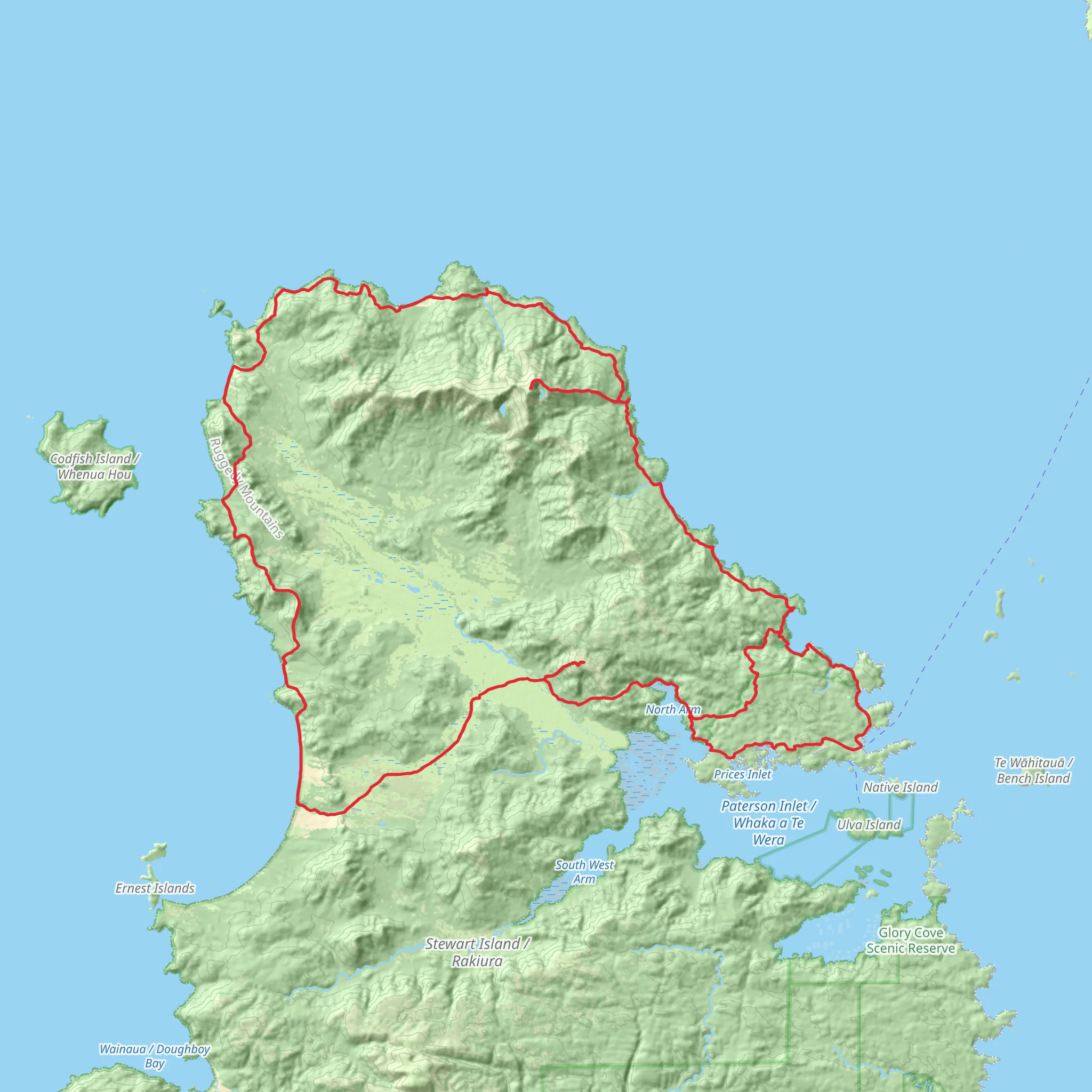 North West Circuit Stewart Island - Rakiura mobile static map