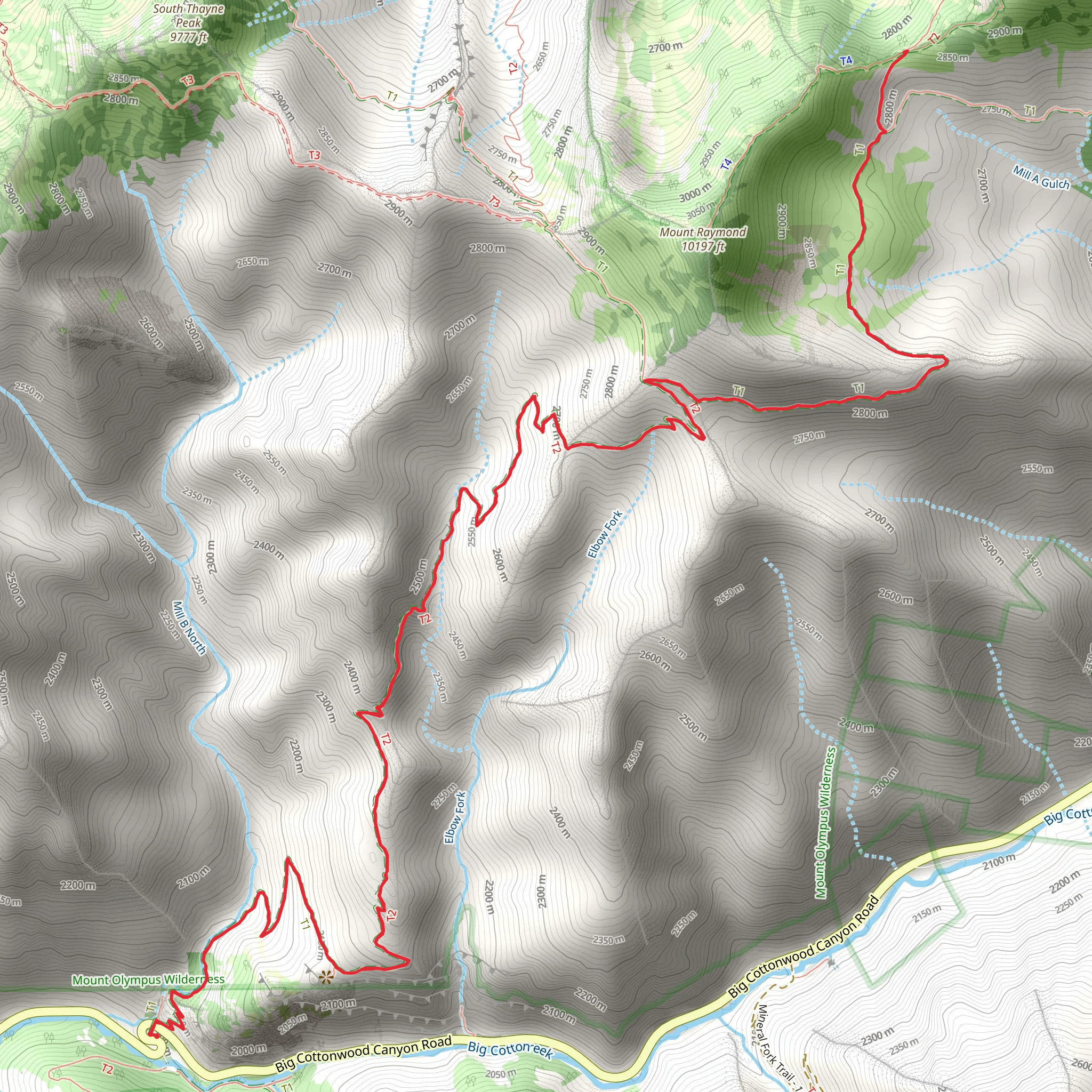 Bakers Pass Trail mobile static map
