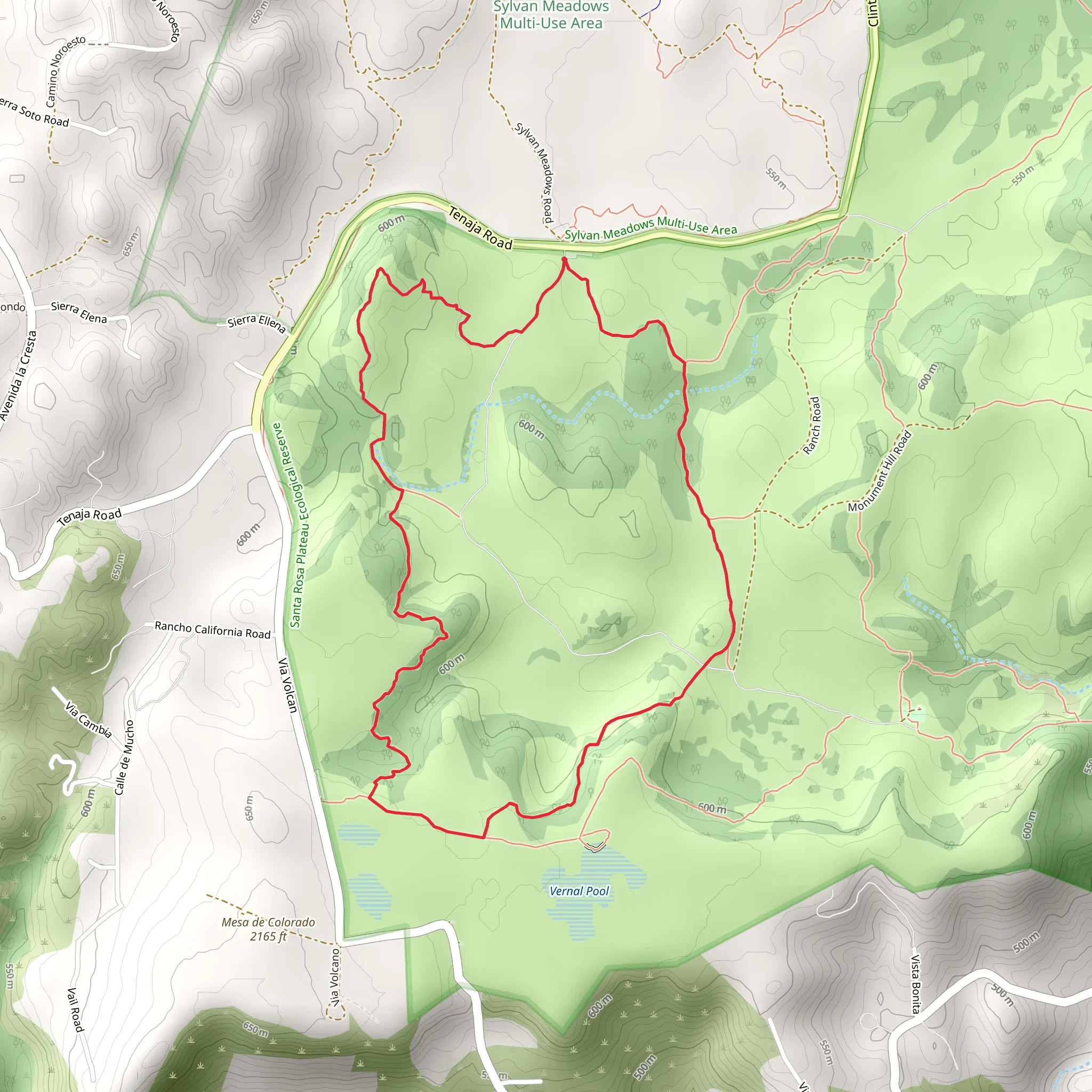 Transpreserve and Los Santos Loop Trail mobile static map