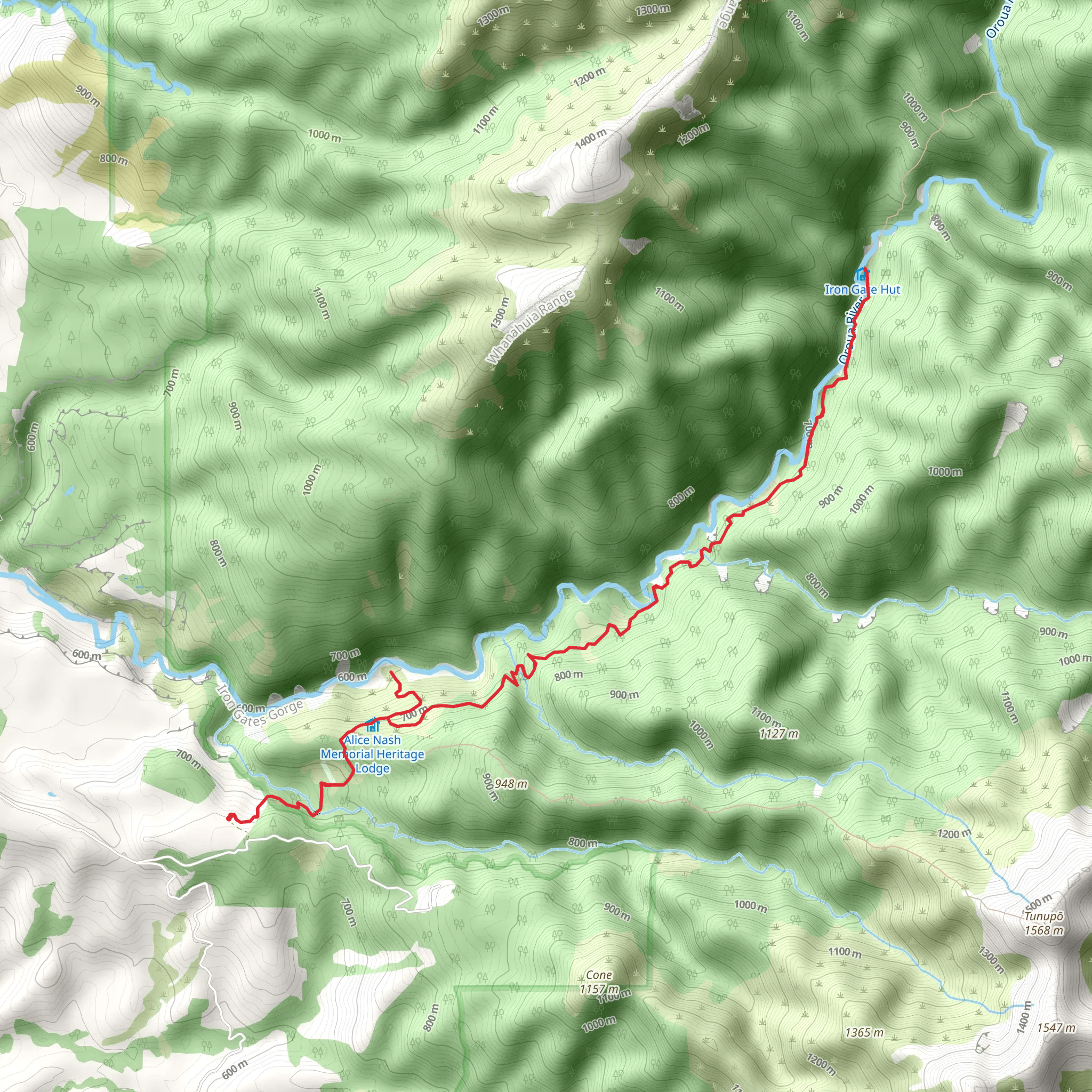 Iron Gate Hut Track mobile static map