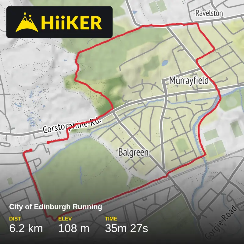 A map preview of the recording City of Edinburgh Running.