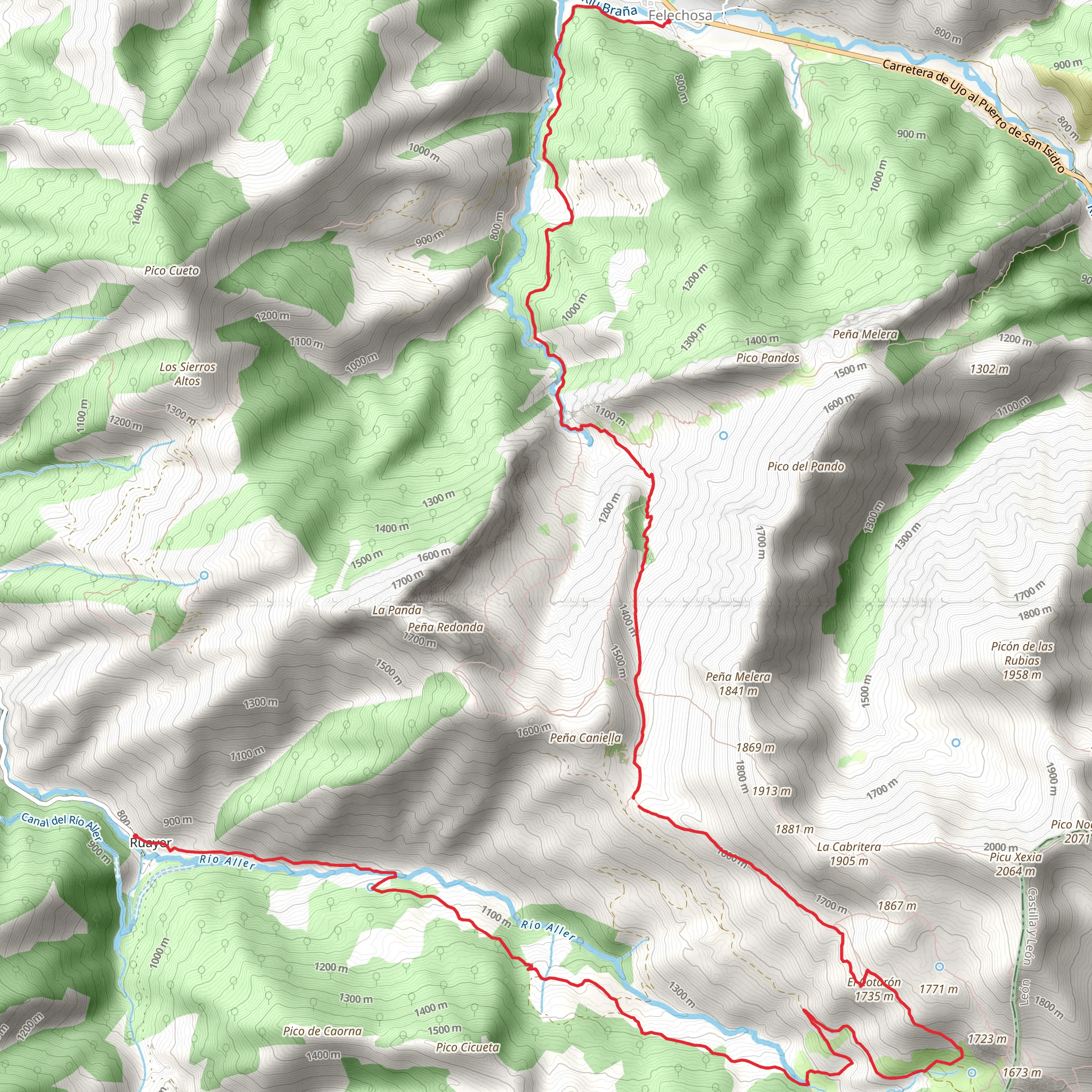 Route of the Foces del Río Pino mobile static map