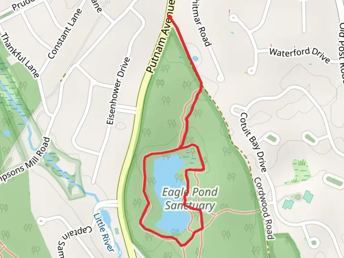 An image depicting the trail Eagle Pond Loop Trail and its surrounding area.