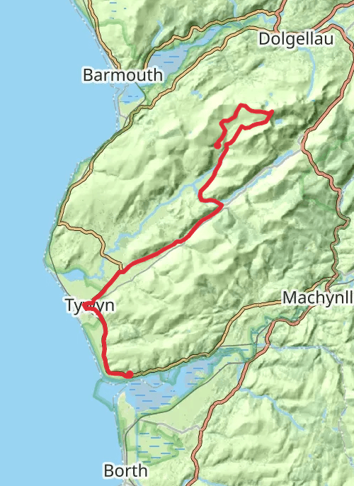 Hike on Cadair Idris from Llanfihangel-y-pennant mobile static map