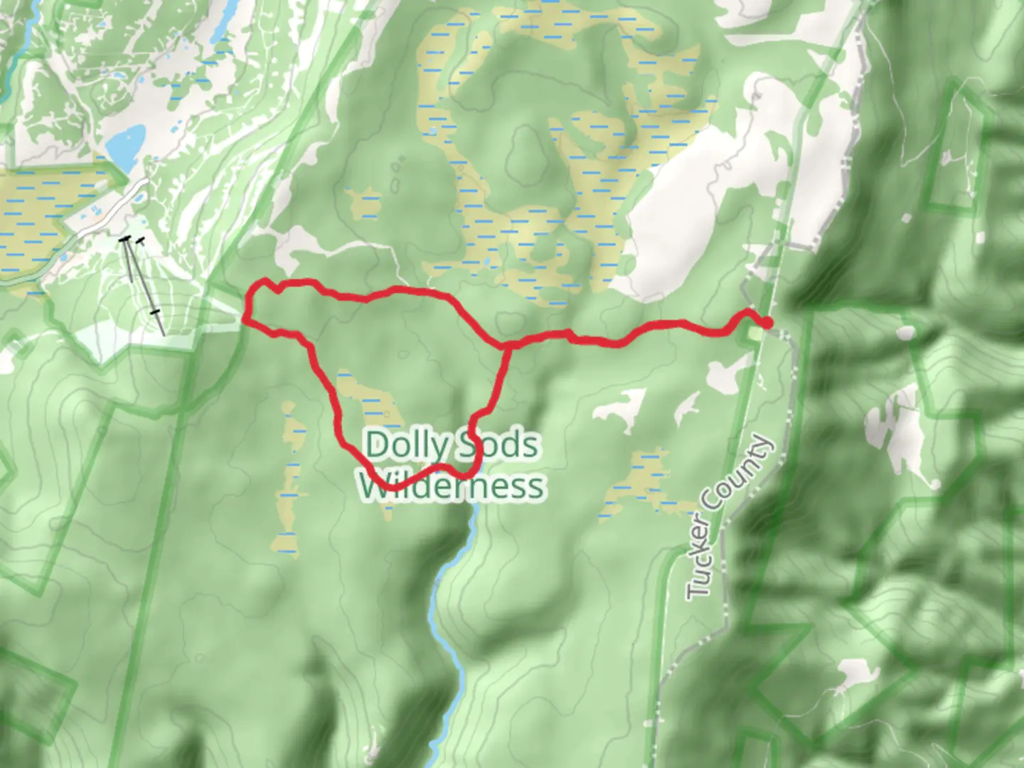 An image depicting the trail Blackbird Knob Loop Trail and its surrounding area.