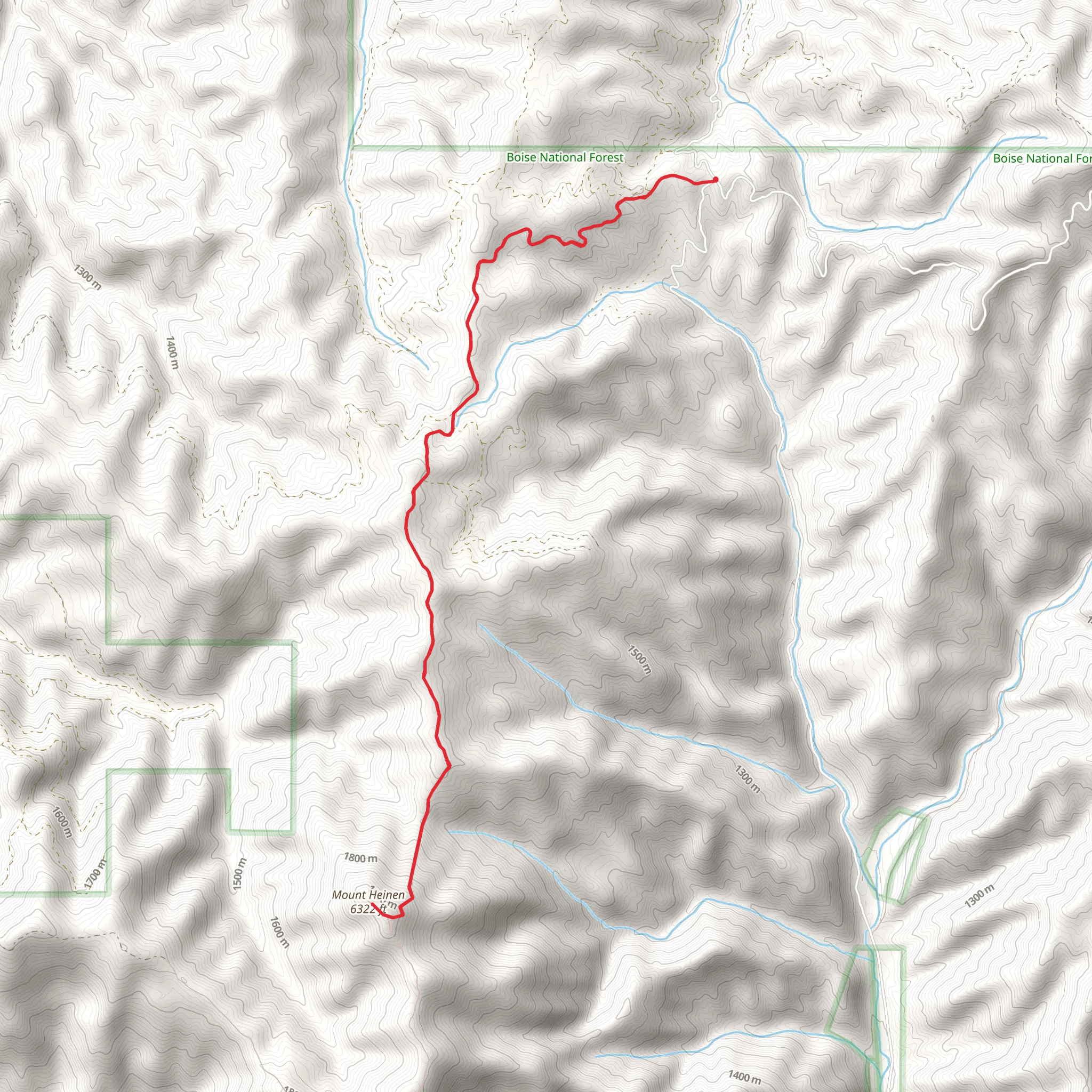 Mount Heinen Out and Back mobile static map