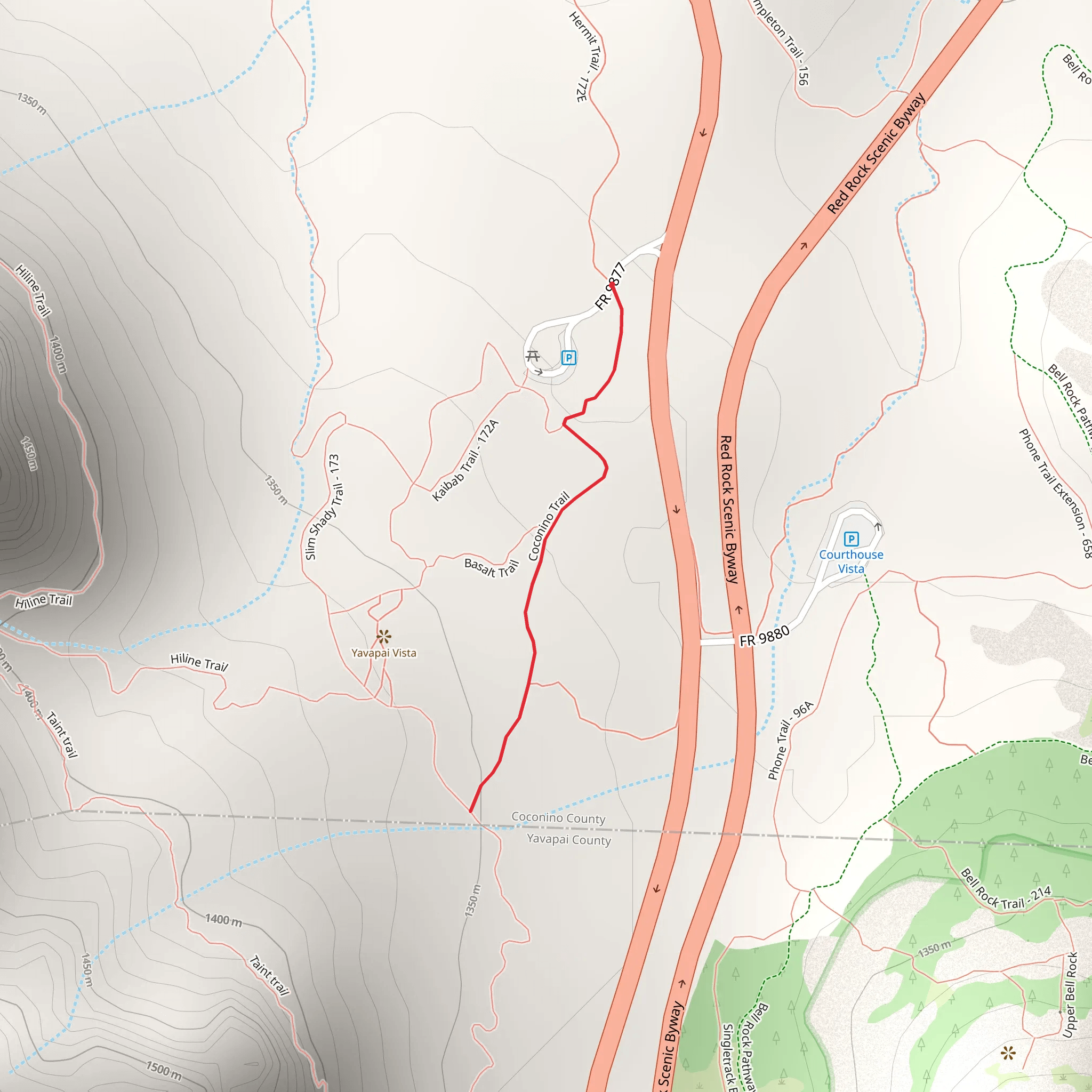 Coconino Trail mobile static map