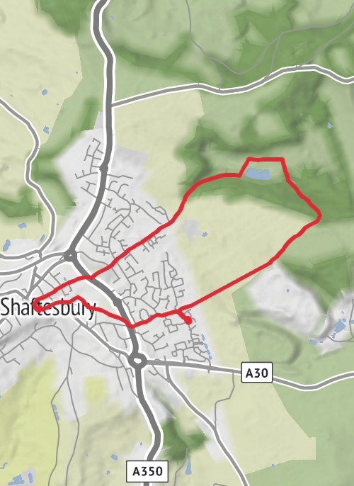 Short Shaftesbury Loop mobile static map