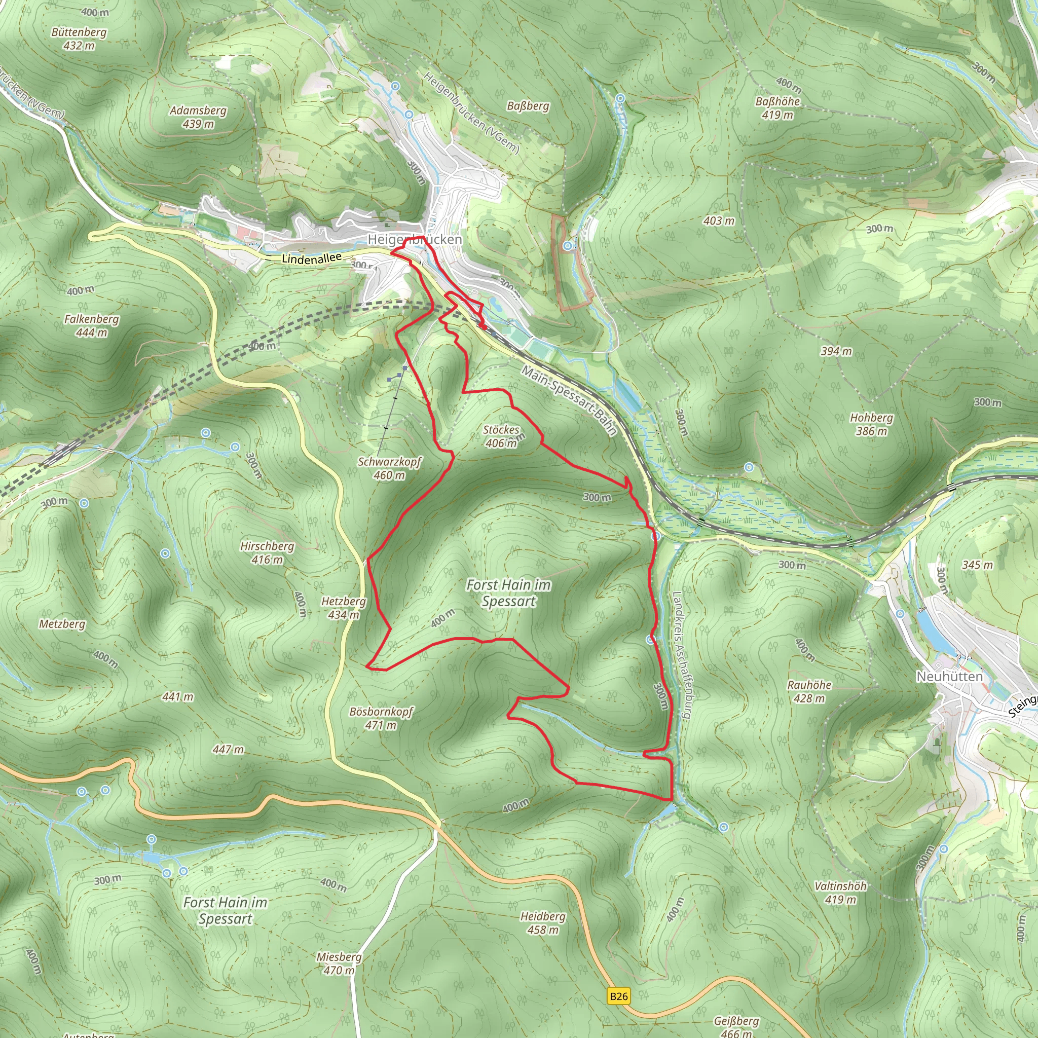 Kaltengrundsee from Heigenbruecken mobile static map
