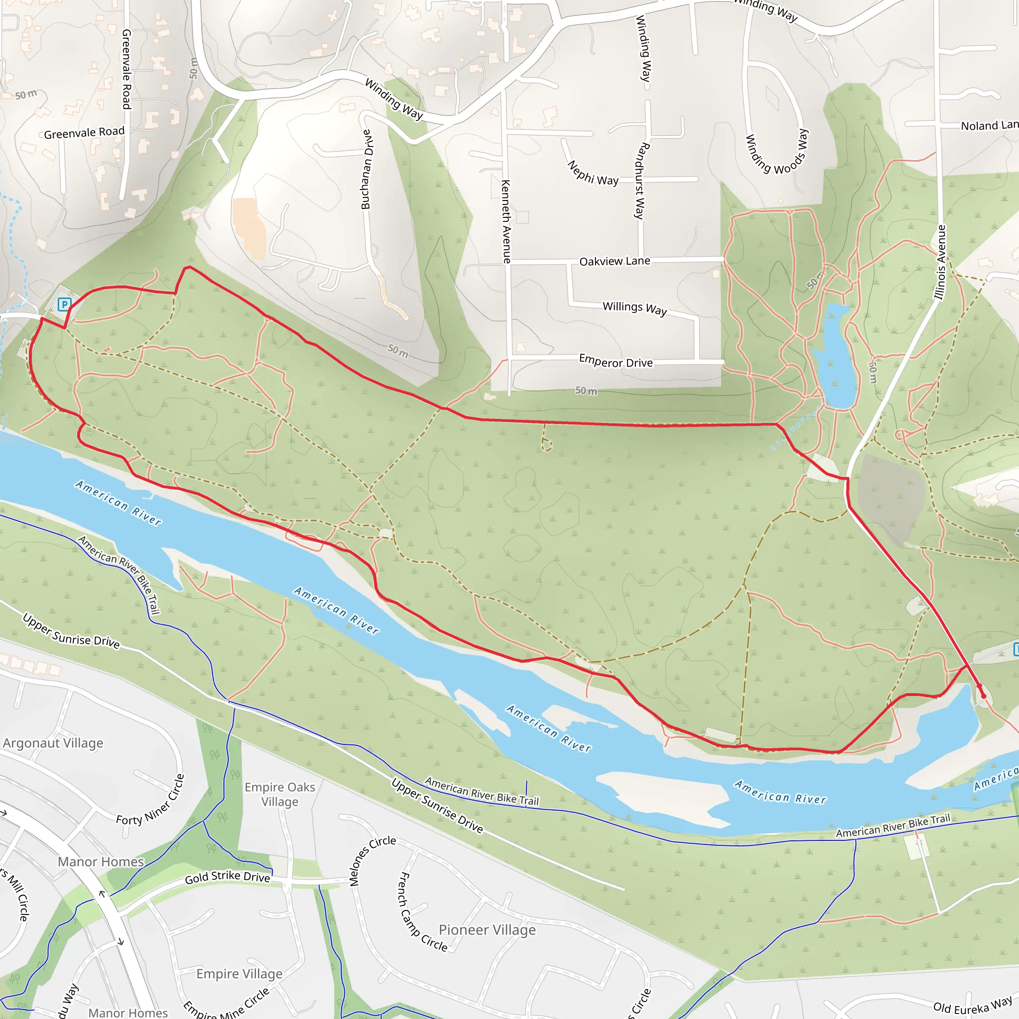 Sailor Var Loop via American River mobile static map