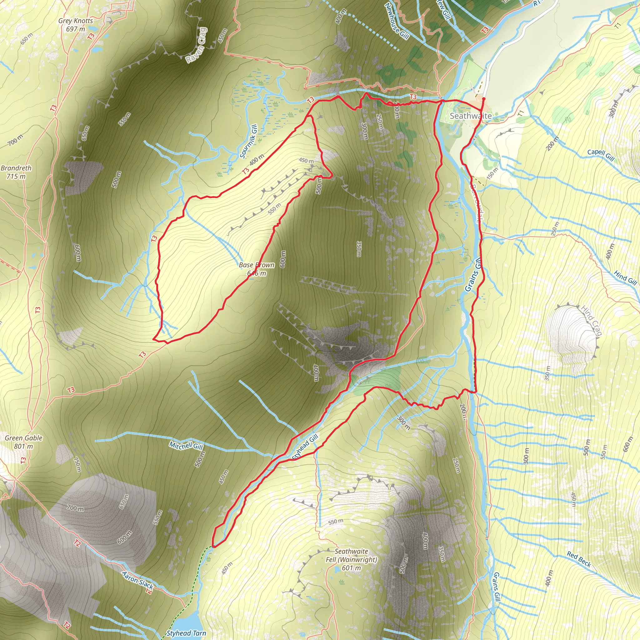 Base Brown and Greenhow Knott Walk mobile static map