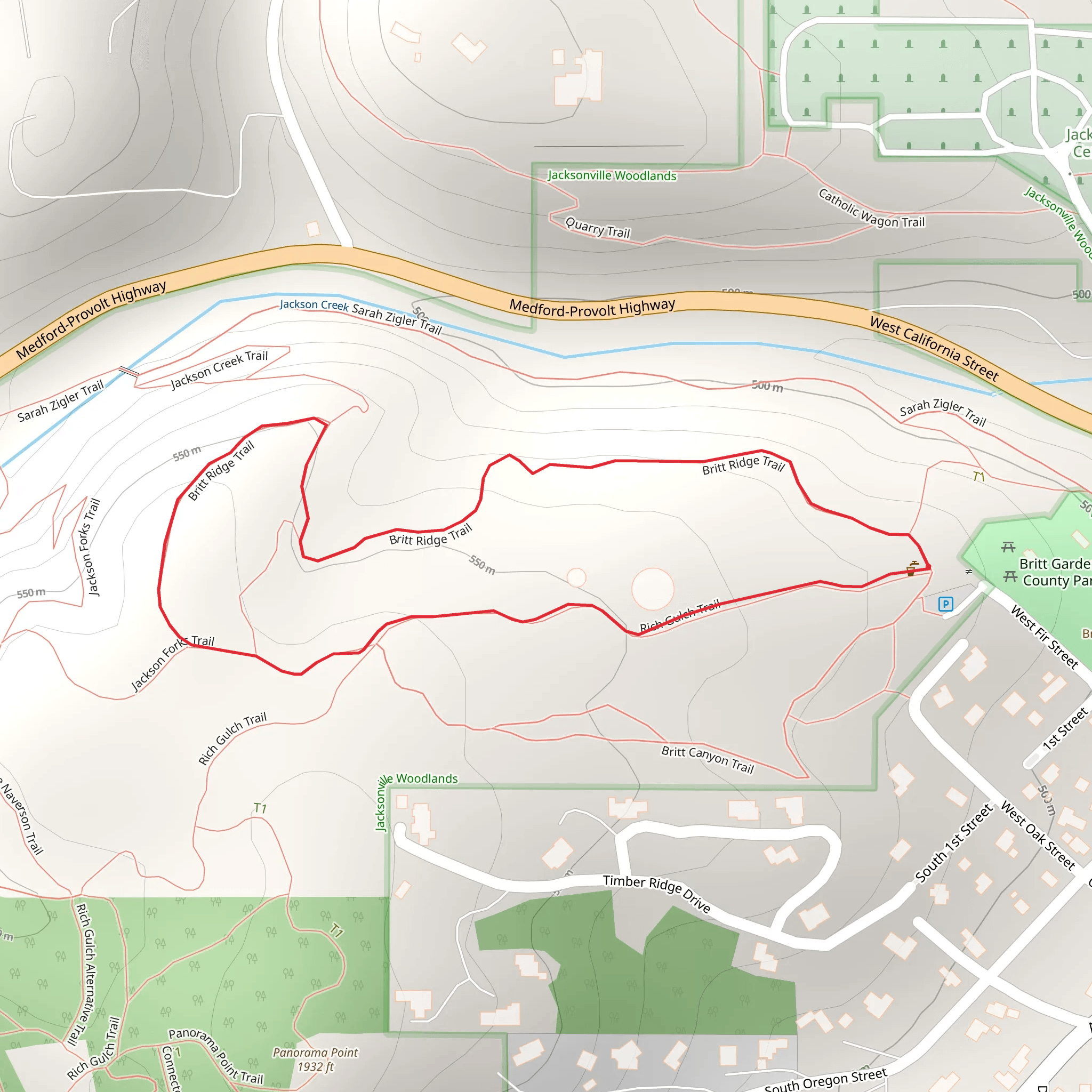 Rich Gulch and Britt Ridge Loop Trail mobile static map