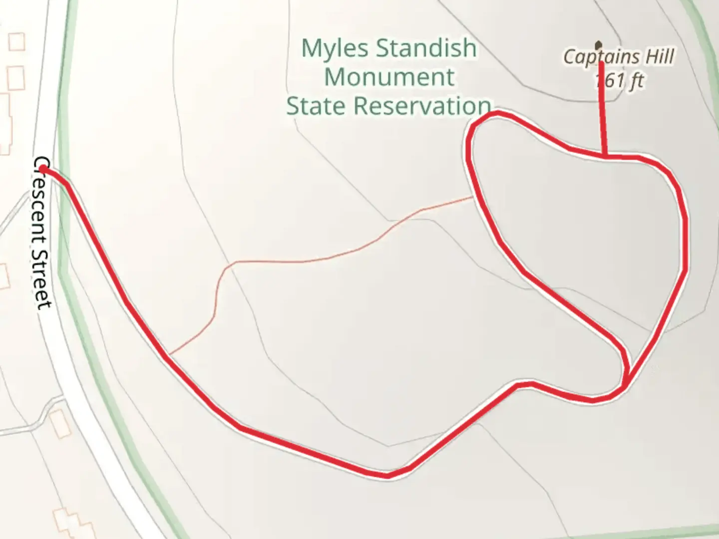An image depicting the trail Captains Hill Loop Trail and its surrounding area.