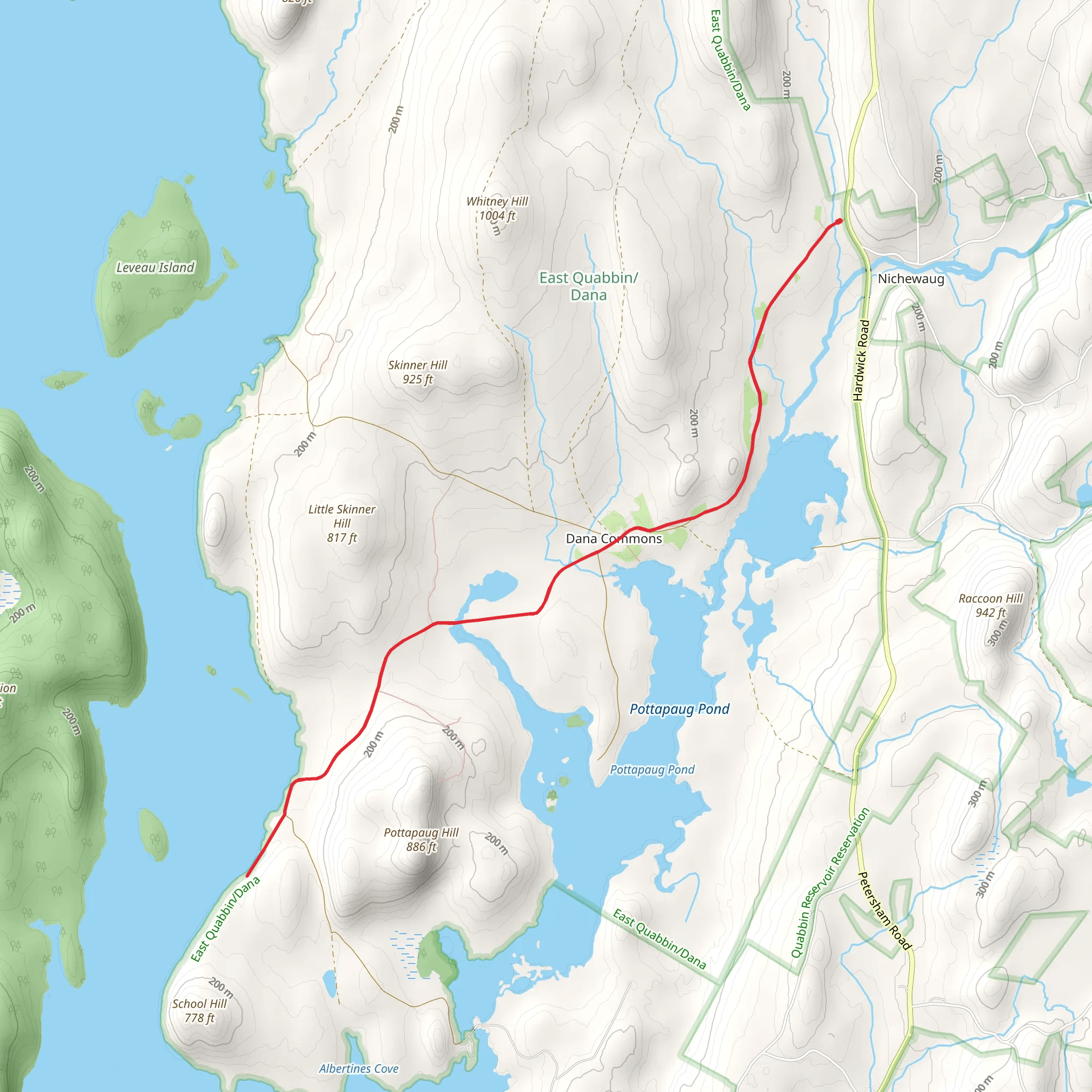 Pottapaug Hill from Petersham Road mobile static map