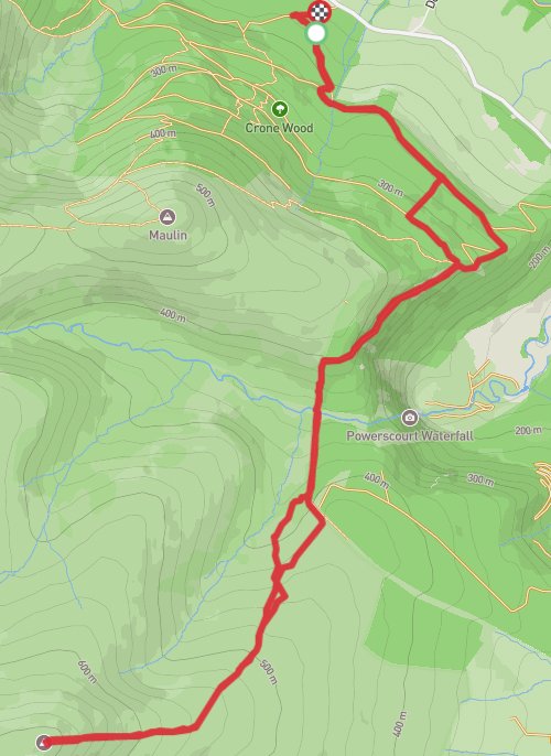 A map preview of the recording crone woods to djouce.