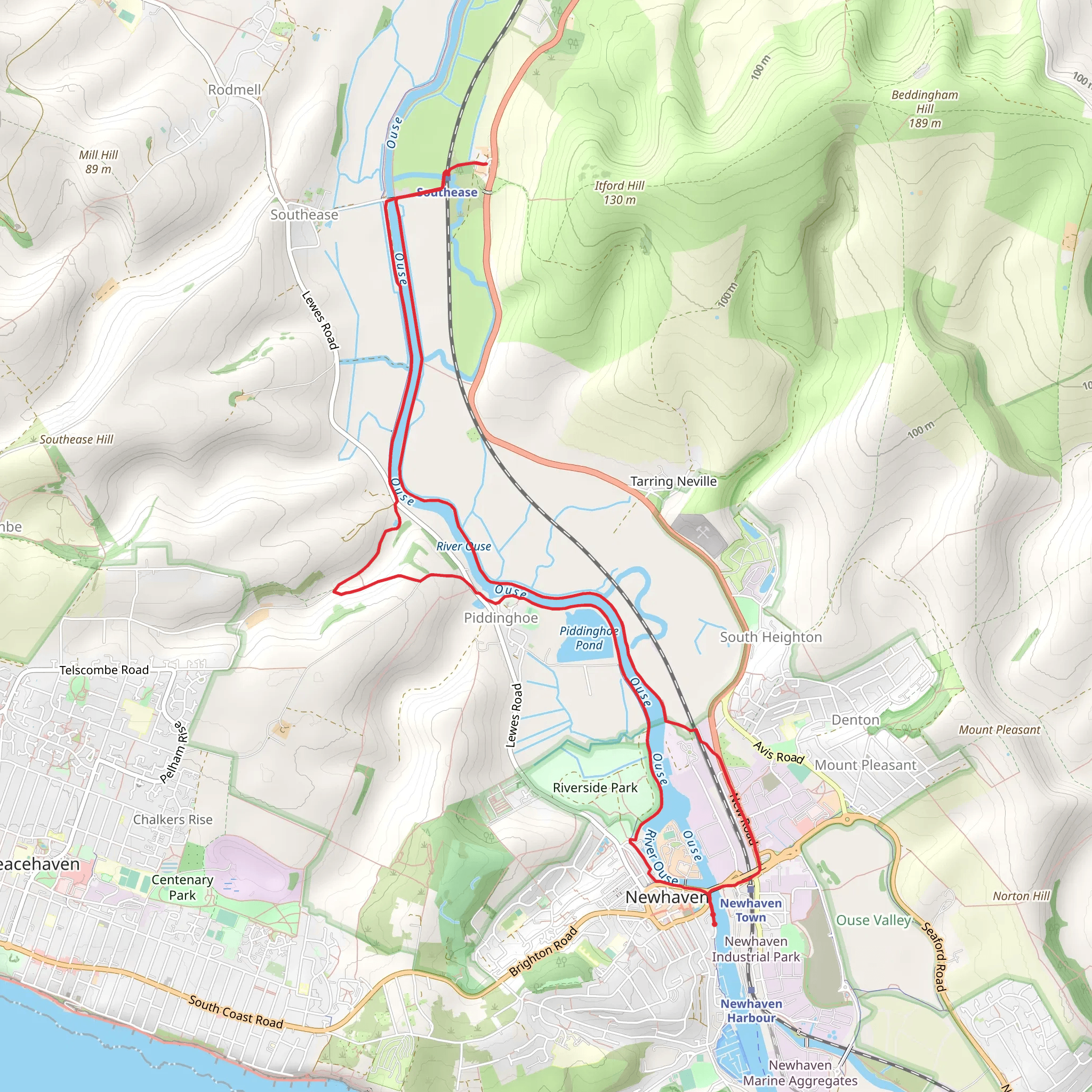 River Ouse Loop via Sussex Ouse Valley Way mobile static map