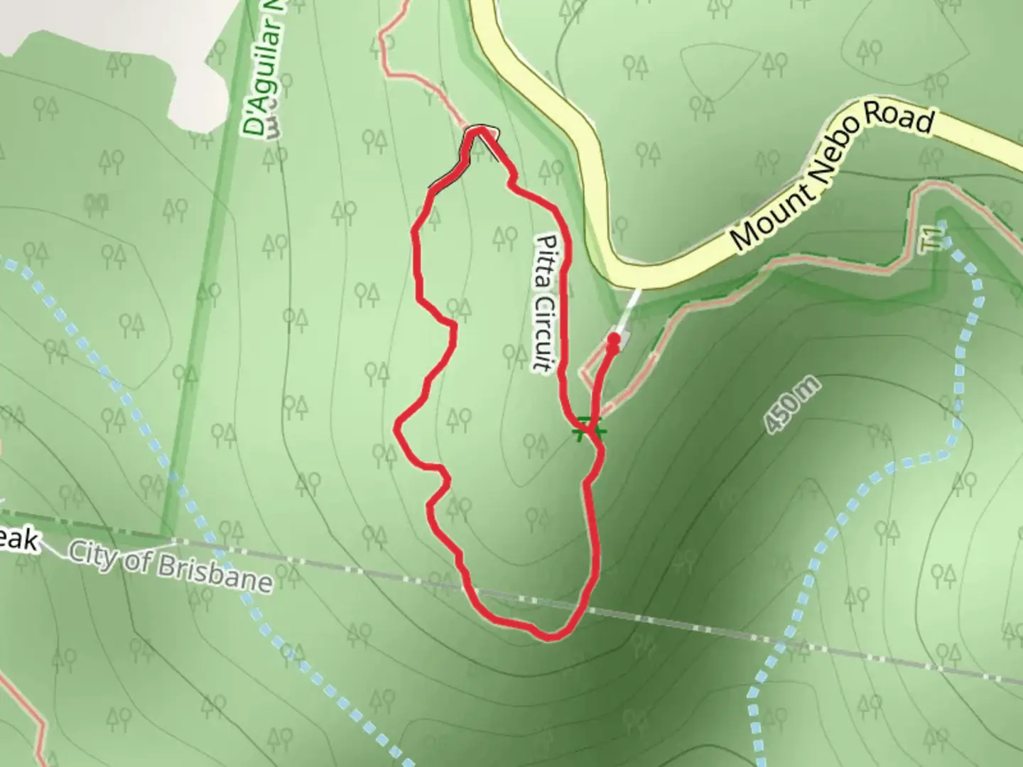 An image depicting the trail Pitta Circuit Track and its surrounding area.