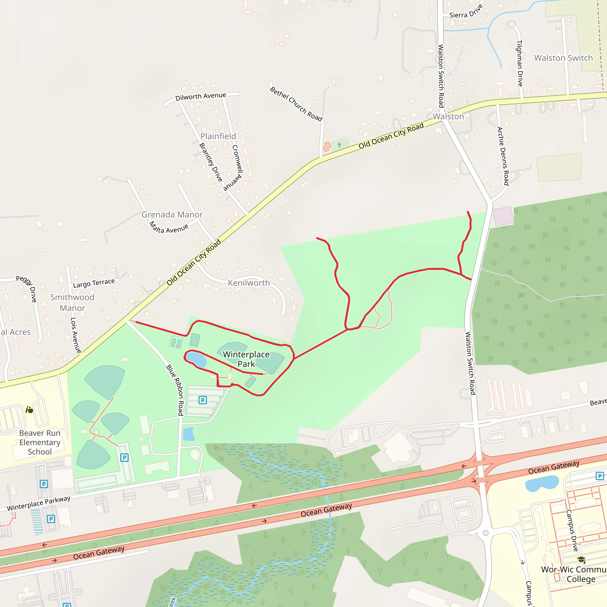 Winterplace Park Walk mobile static map