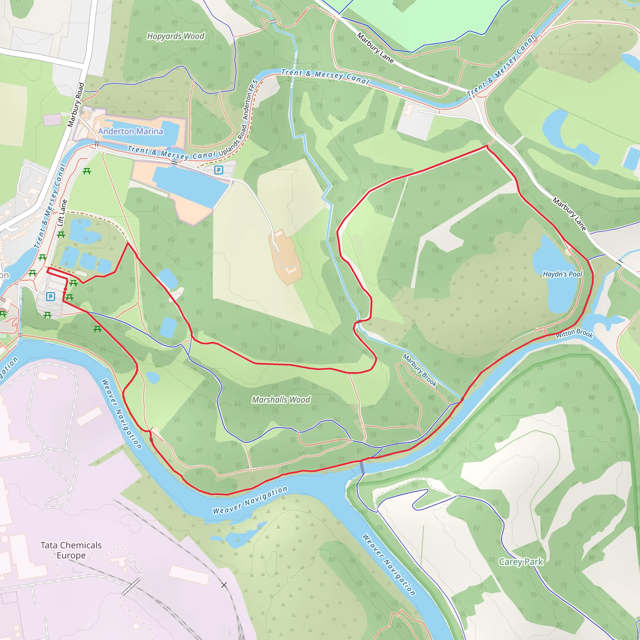 Marshalls Wood Walk mobile static map