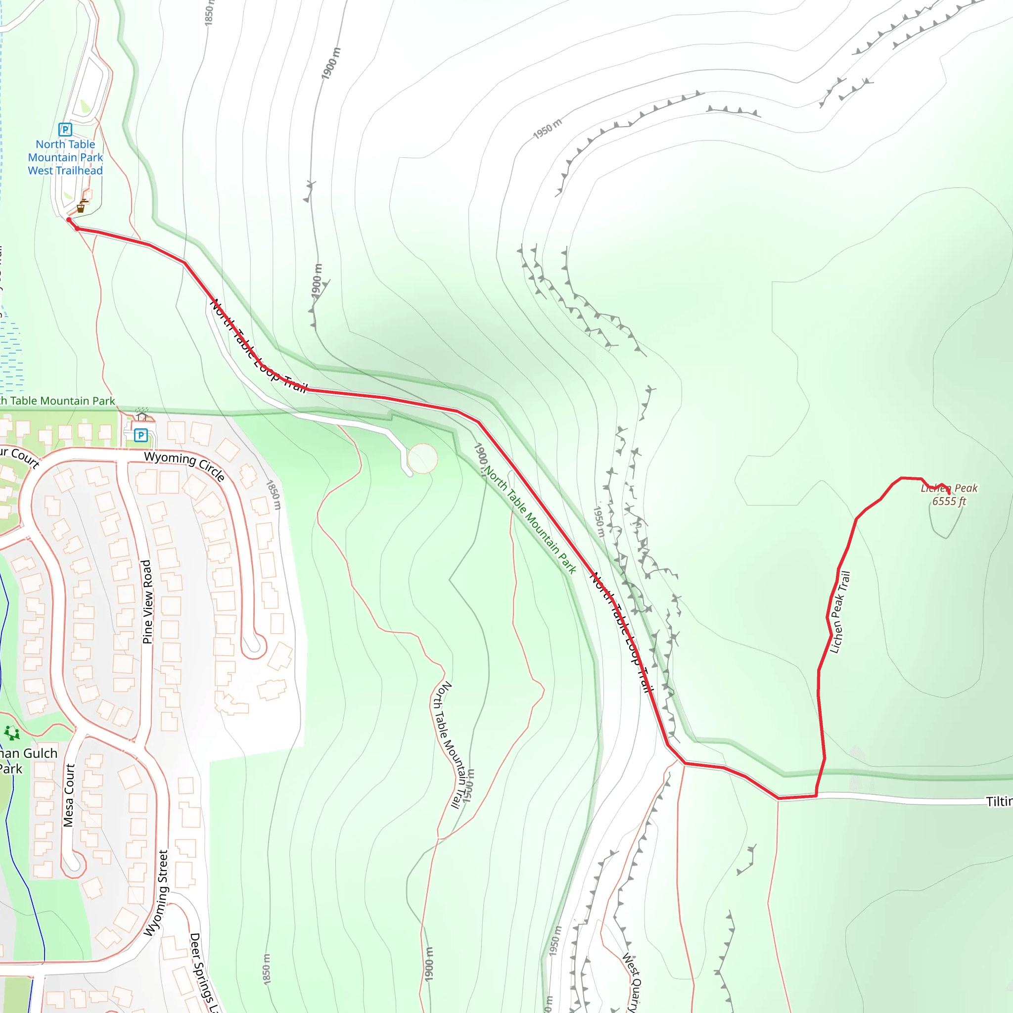 Lichen Peak Trail mobile static map