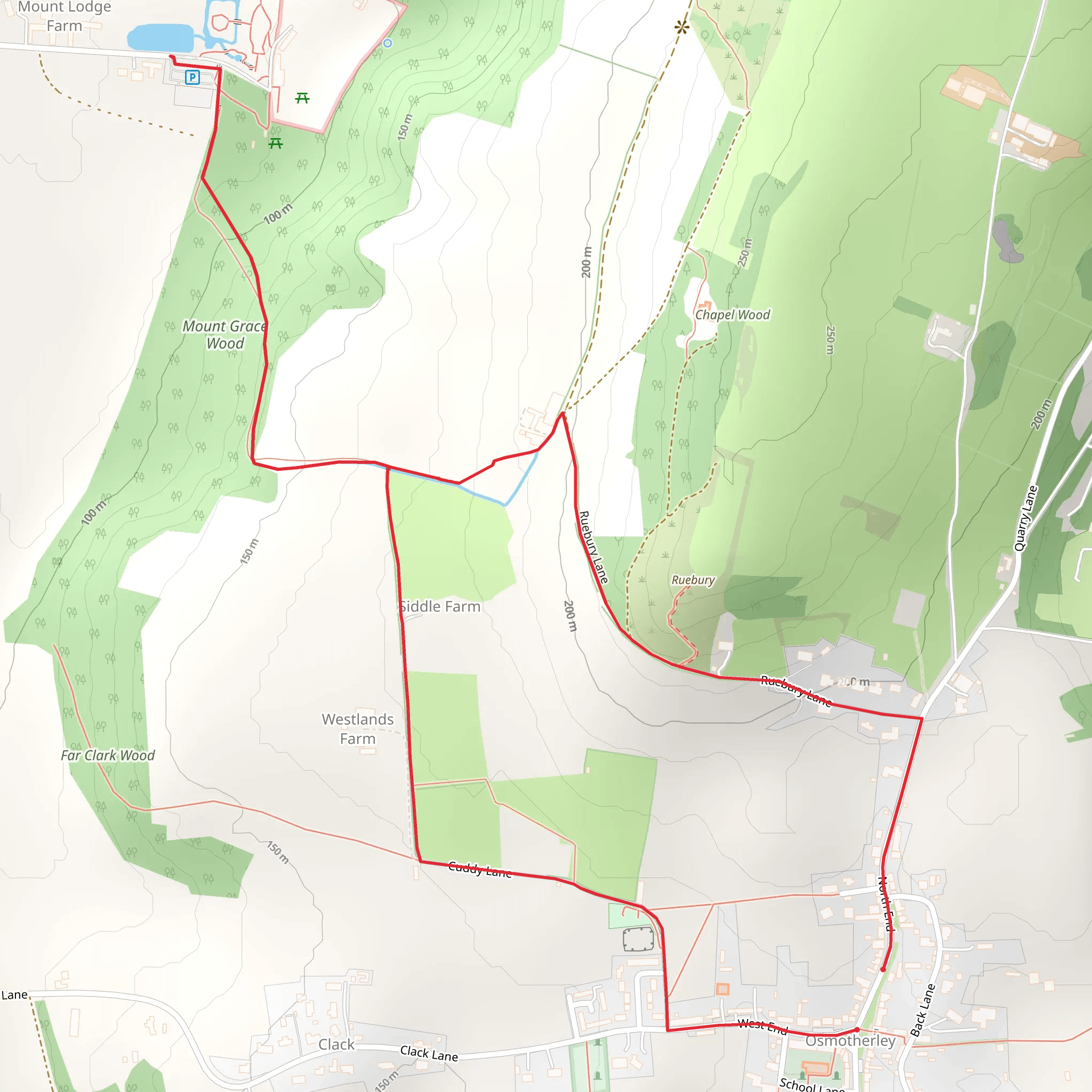 Osmotherley and Mount Grace Walk mobile static map