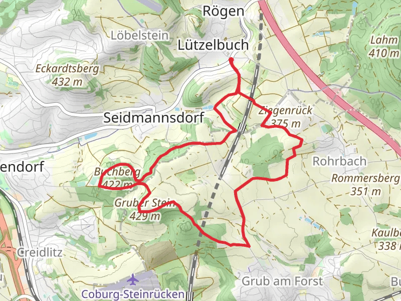 Coburger Rundwanderweg and Rundweg Grub